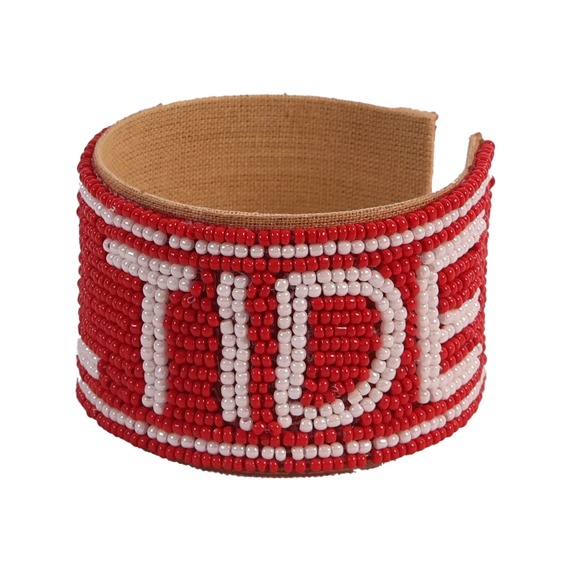Alabama Roll Tide Beaded Cuff in Crimson and White by Desden - Image 3