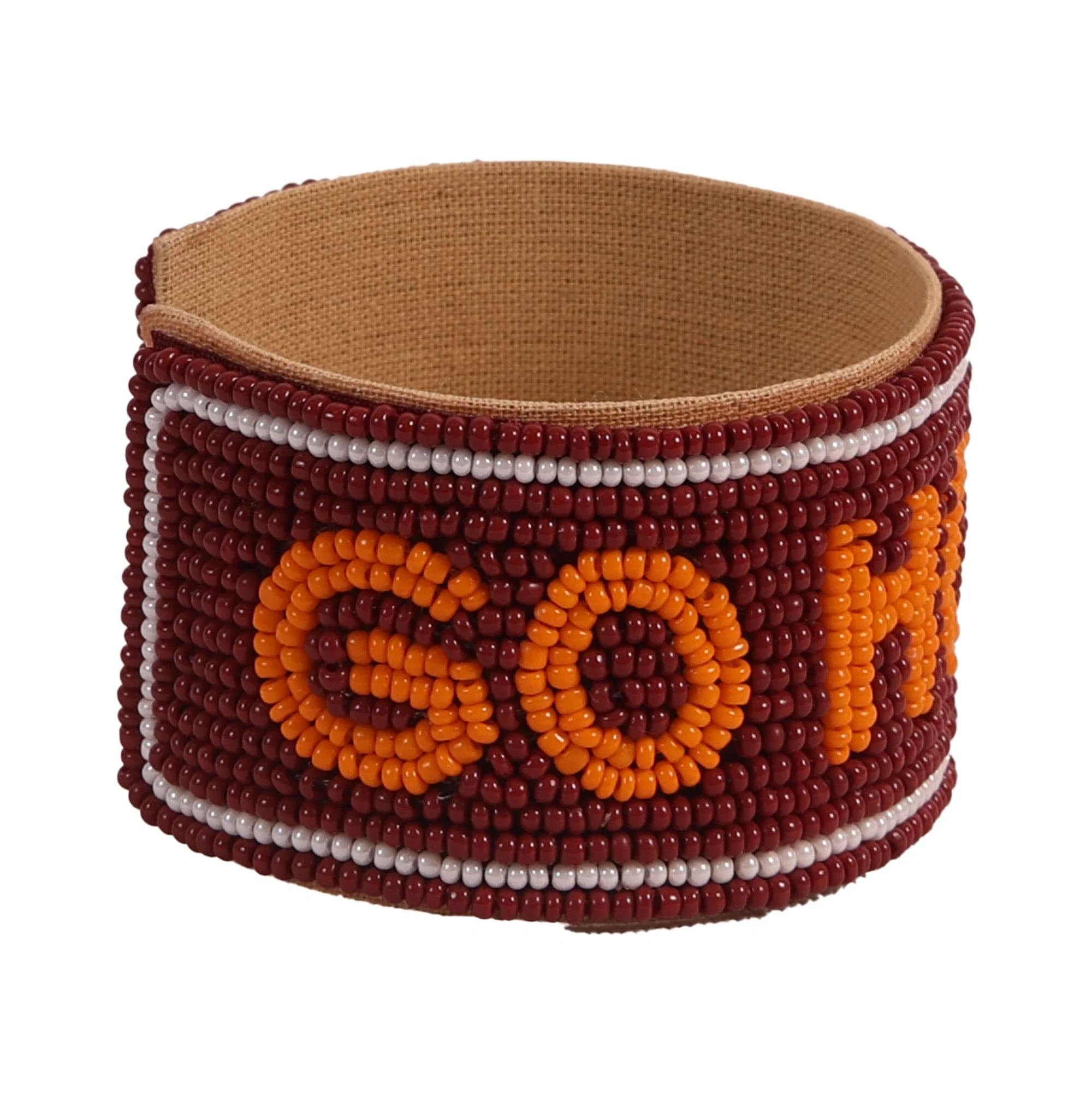 Virginia Tech Hokies Beaded Cuff in Maroon and Orange by Desden - Image 2