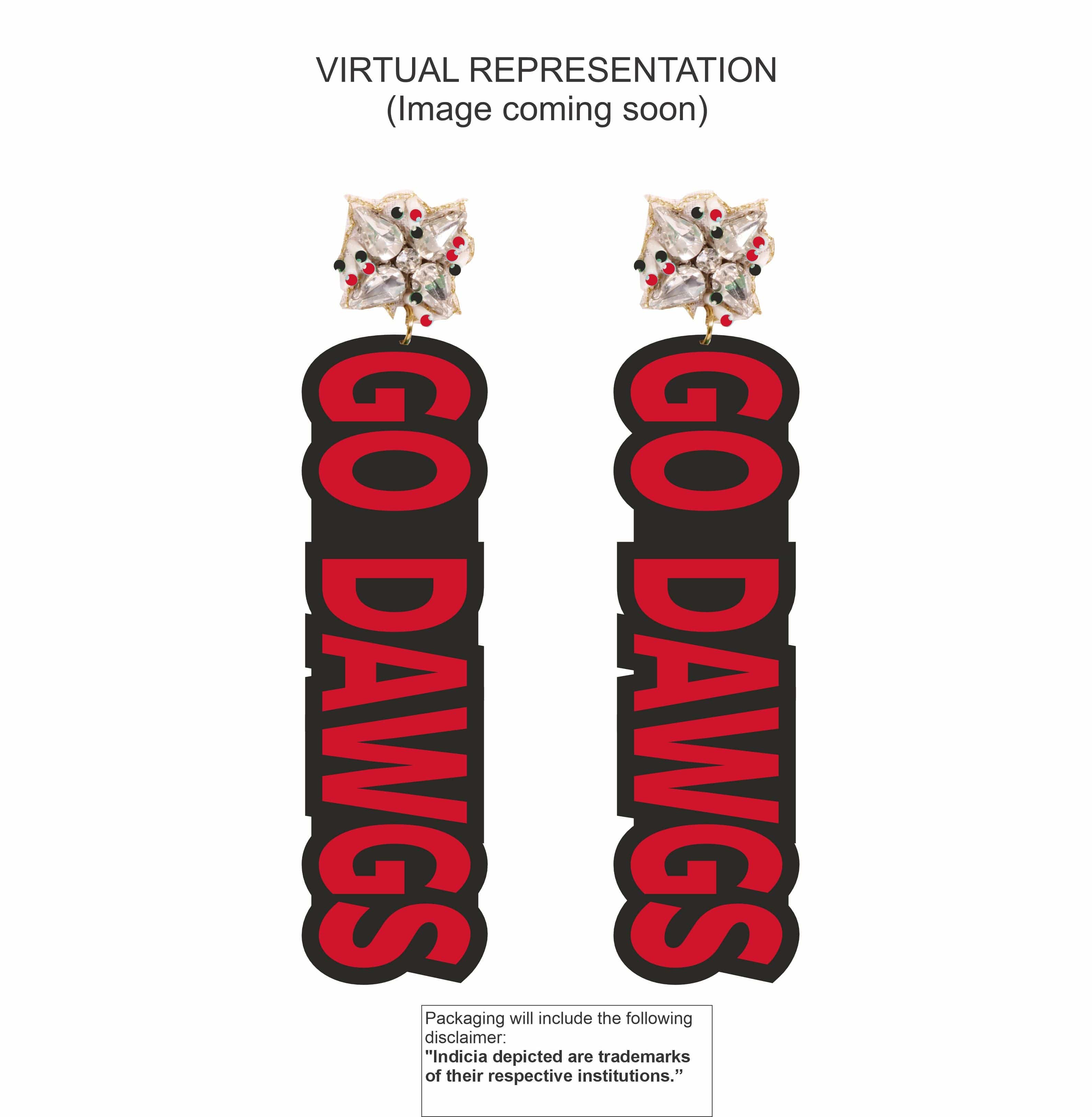 Georgia Go Dawgs Beaded Earrings in Red and Black by Desden