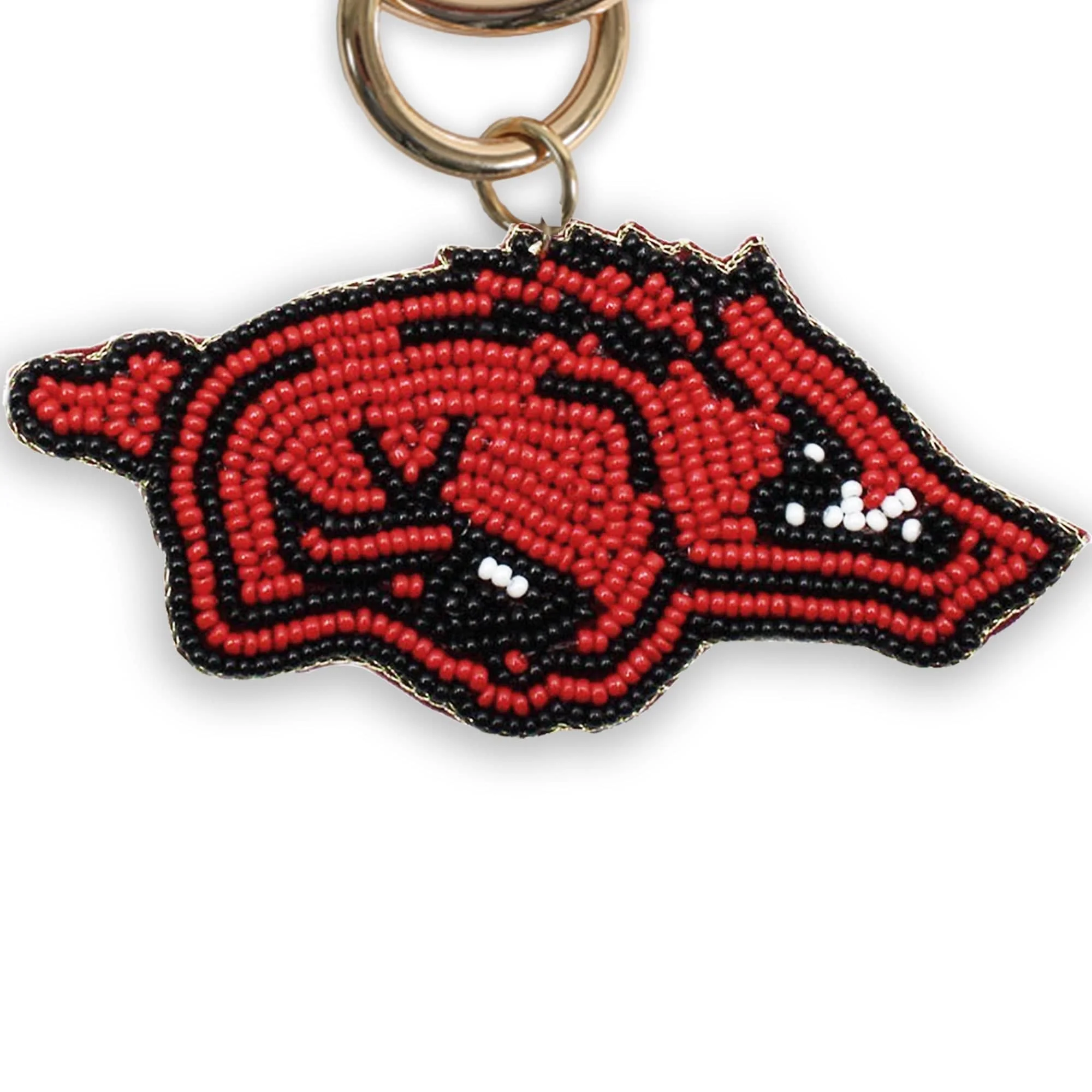 Beaded Purse Charm – Arkansas Razorbacks