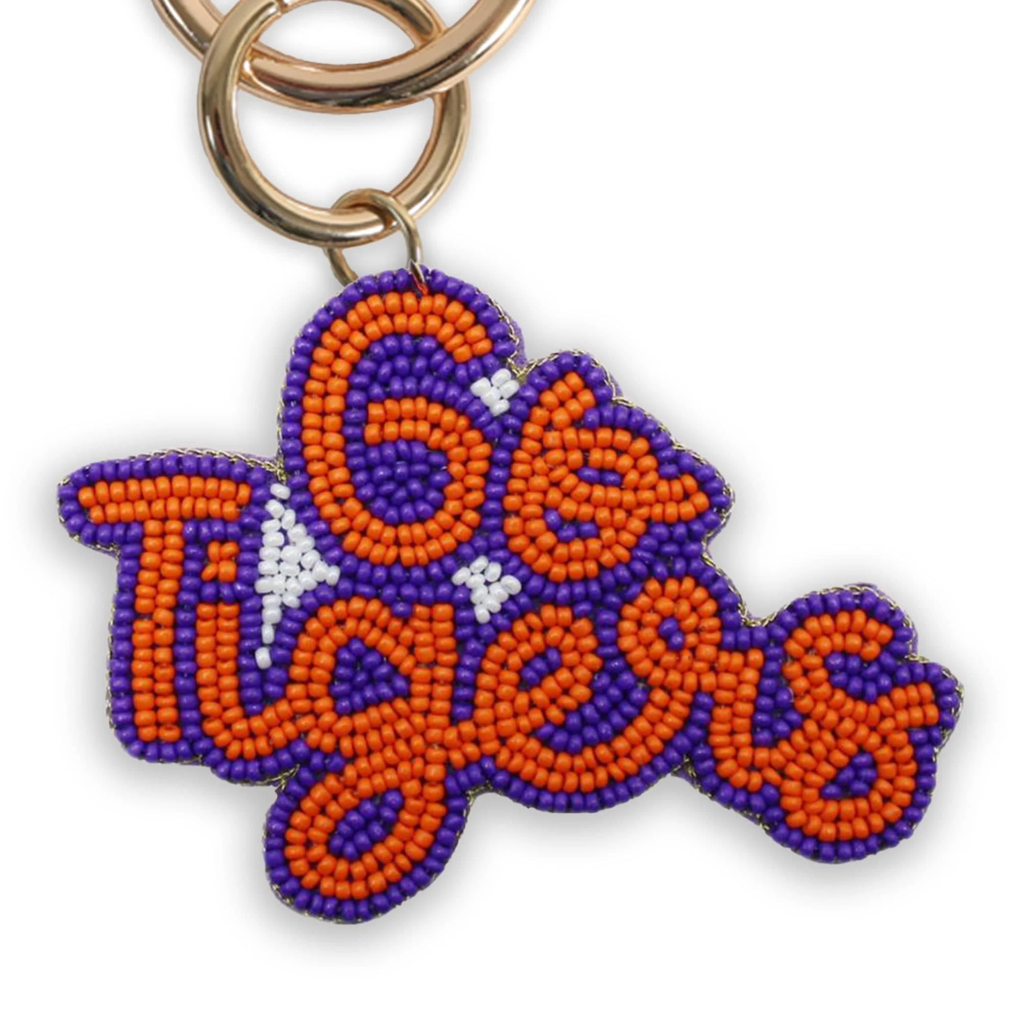 Beaded Purse Charm – Clemson Tigers