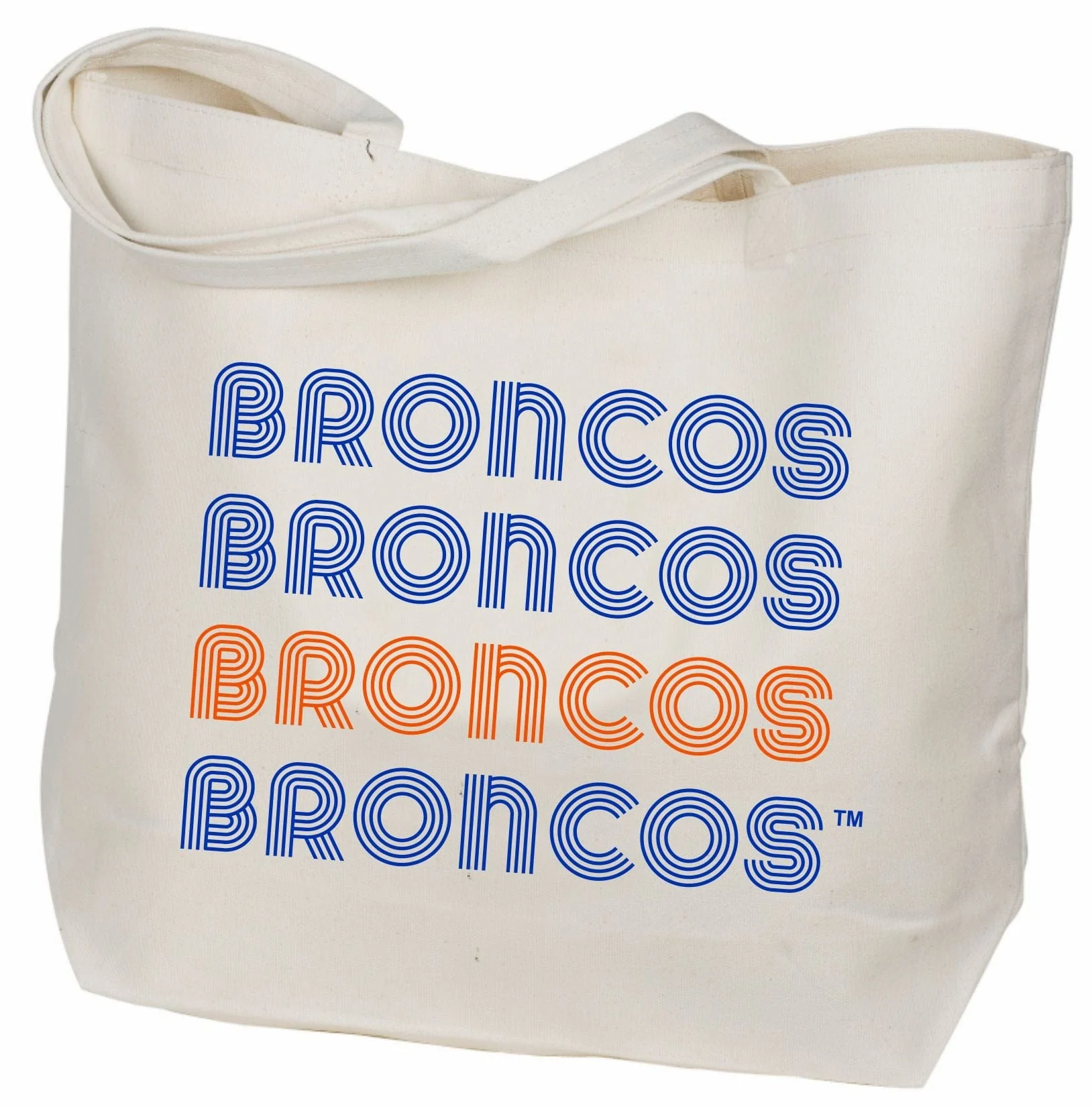 Boise State Broncos Canvas Tote Bag in Royal and Orange - USA Made Tote by Desden