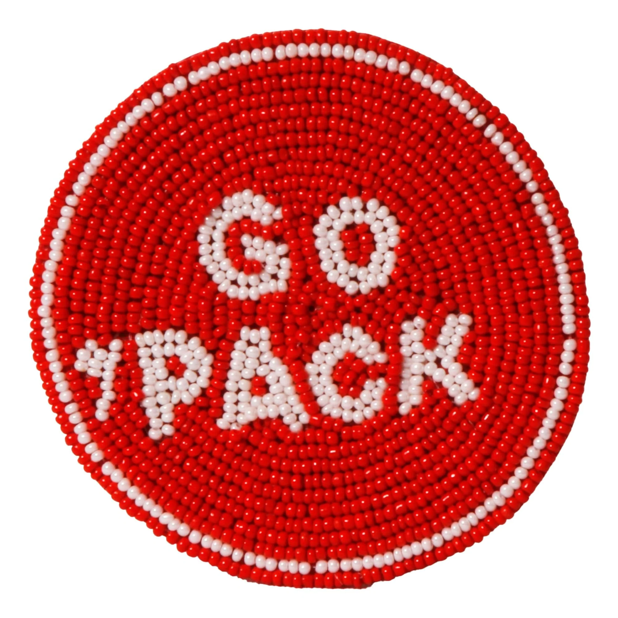 NC State Go Pack Beaded Button in Red and White by Desden