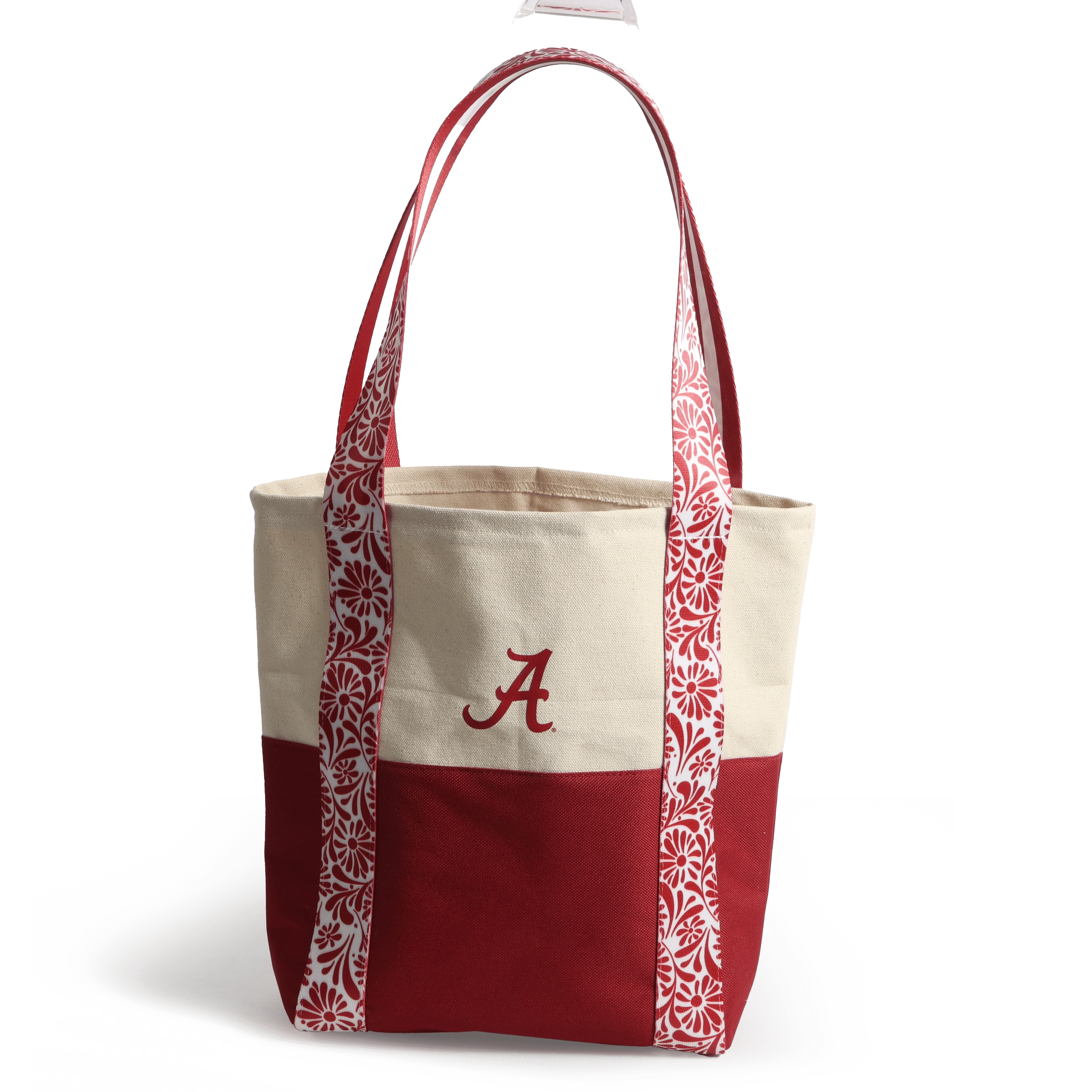 Canvas Mini Tote with Floral Straps – Alabama Crimson Tide