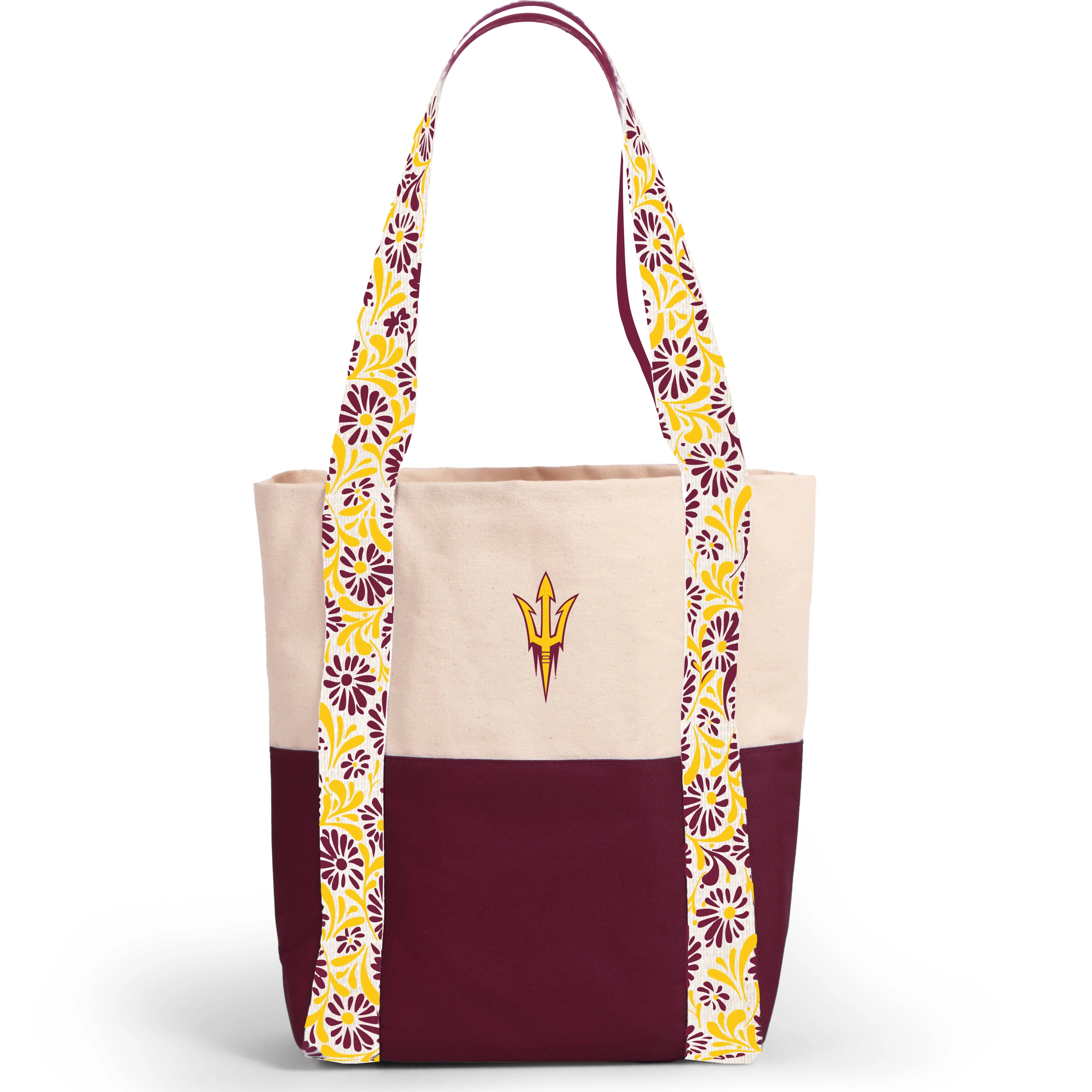 Canvas Mini Tote with Floral Straps – Arizona State Sun Devils