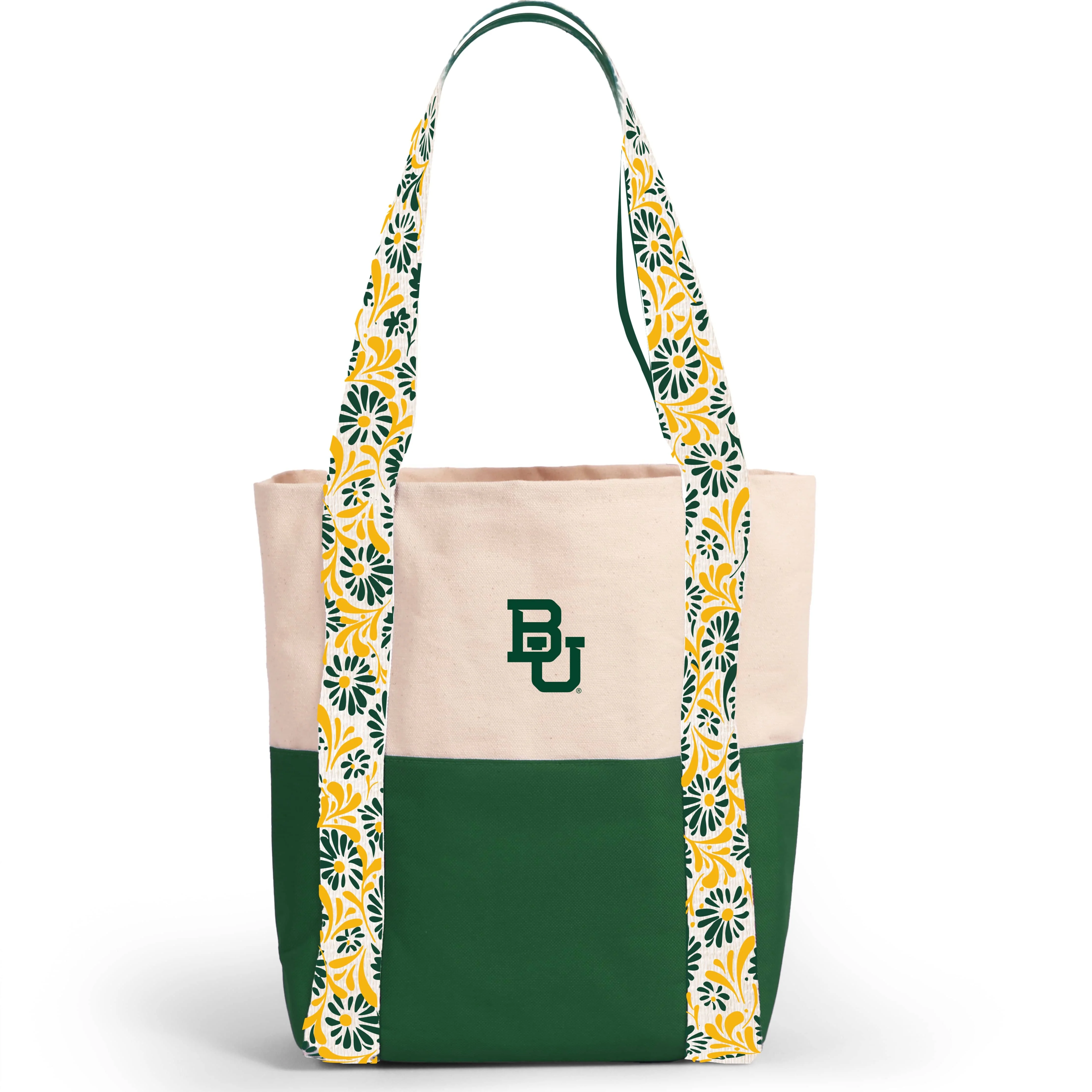 Canvas Mini Tote with Floral Straps – Baylor Bears