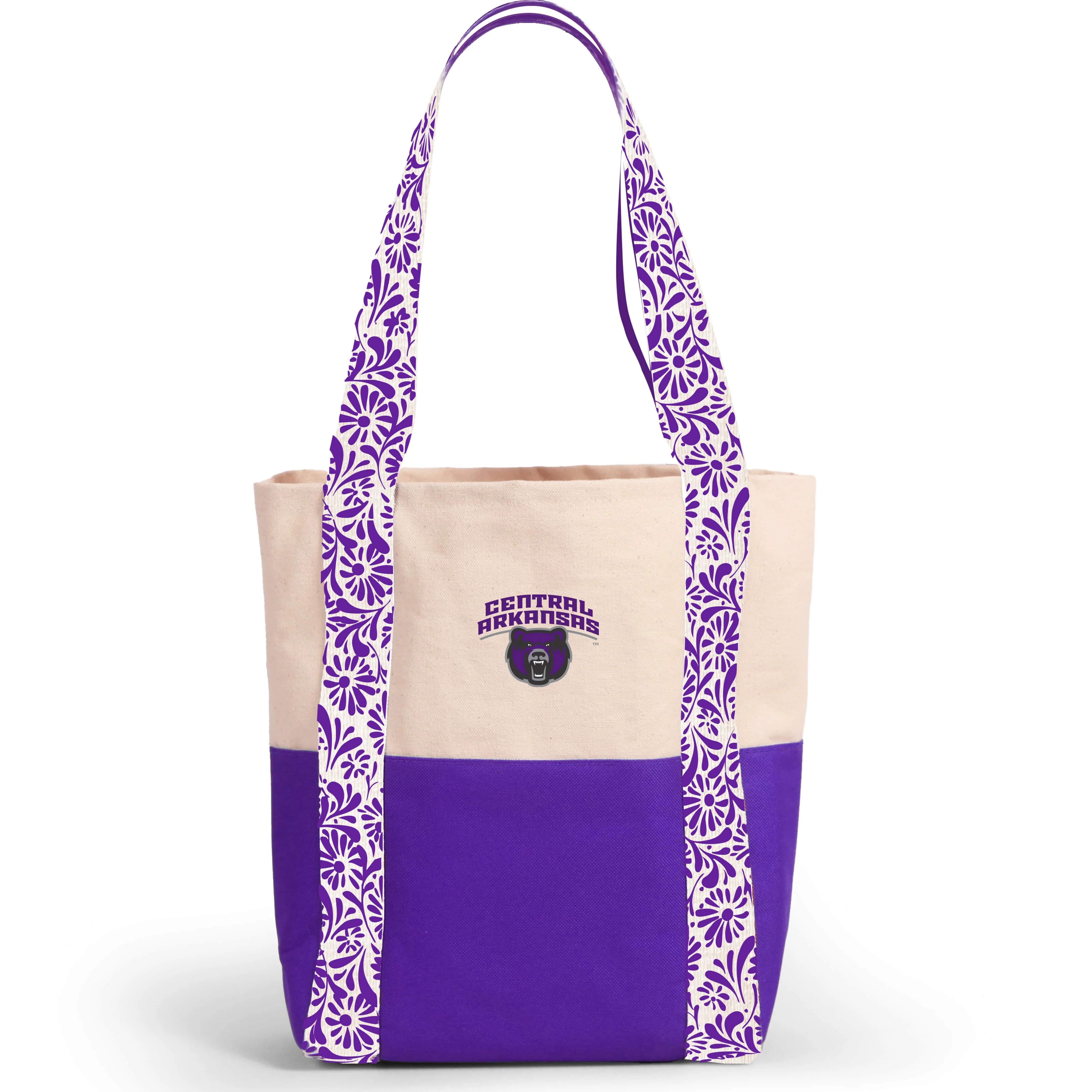 Canvas Mini Tote with Floral Straps – Central Arkansas Bears