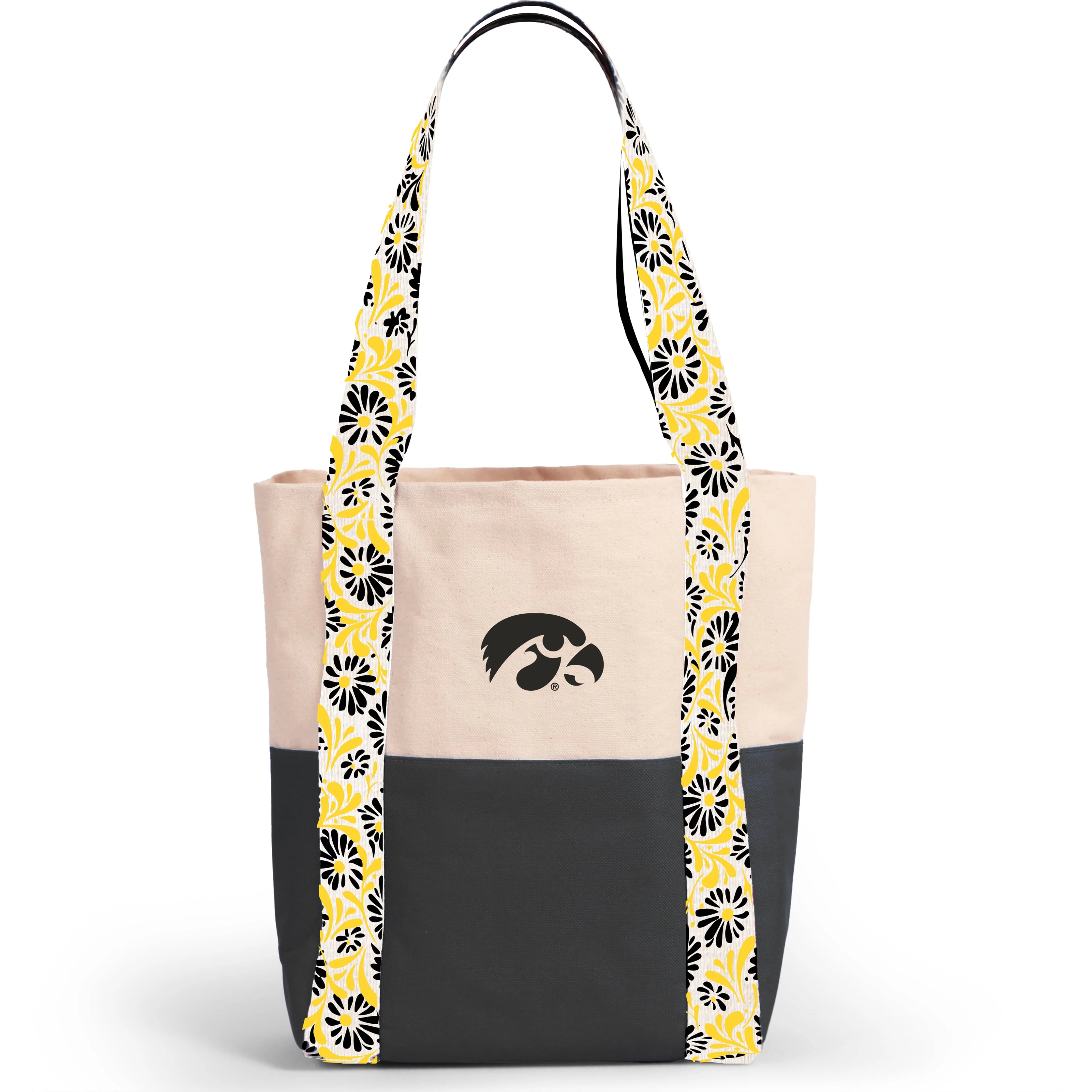 Canvas Mini Tote with Floral Straps – Iowa Hawkeyes