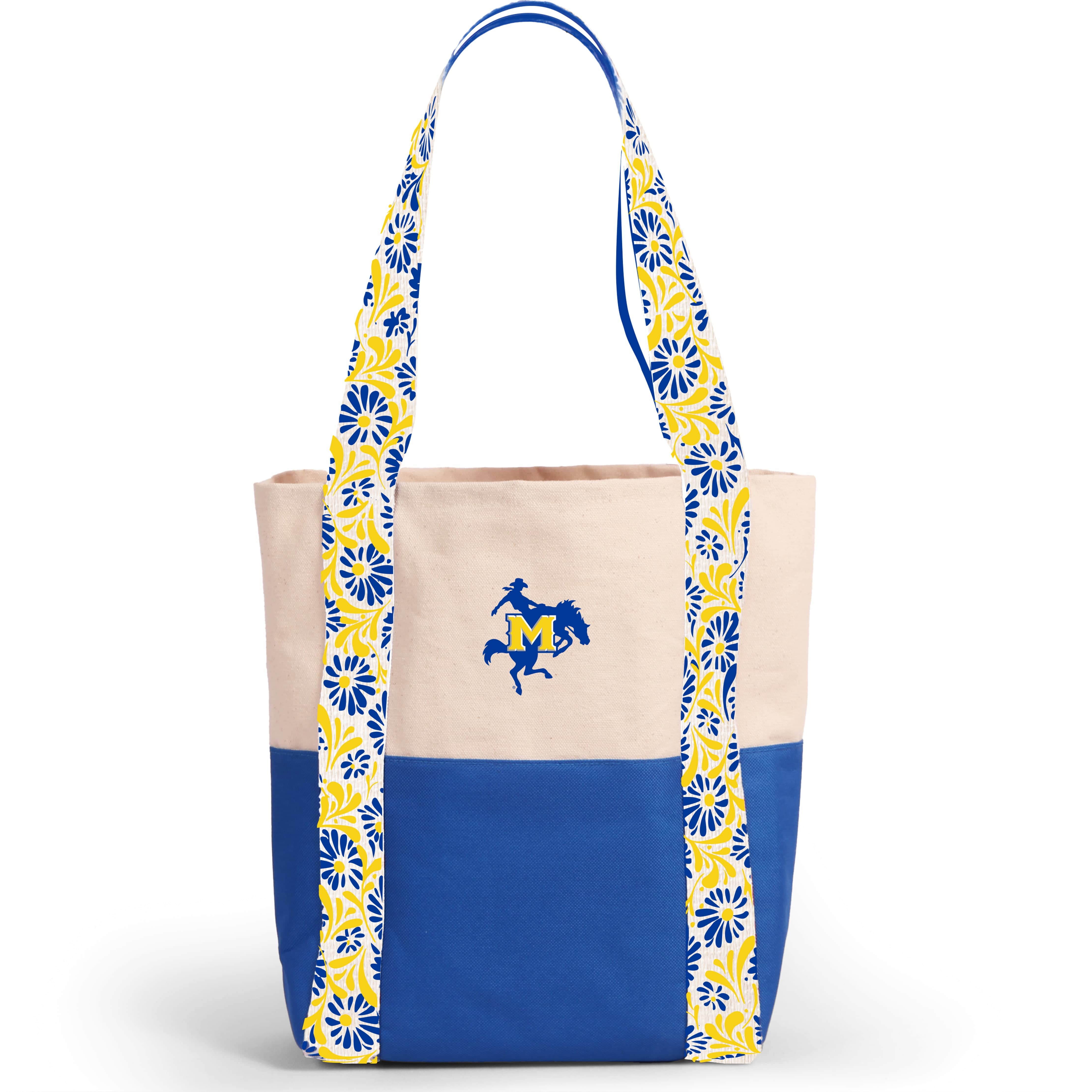 Canvas Mini Tote with Floral Straps – McNeese State Cowboys