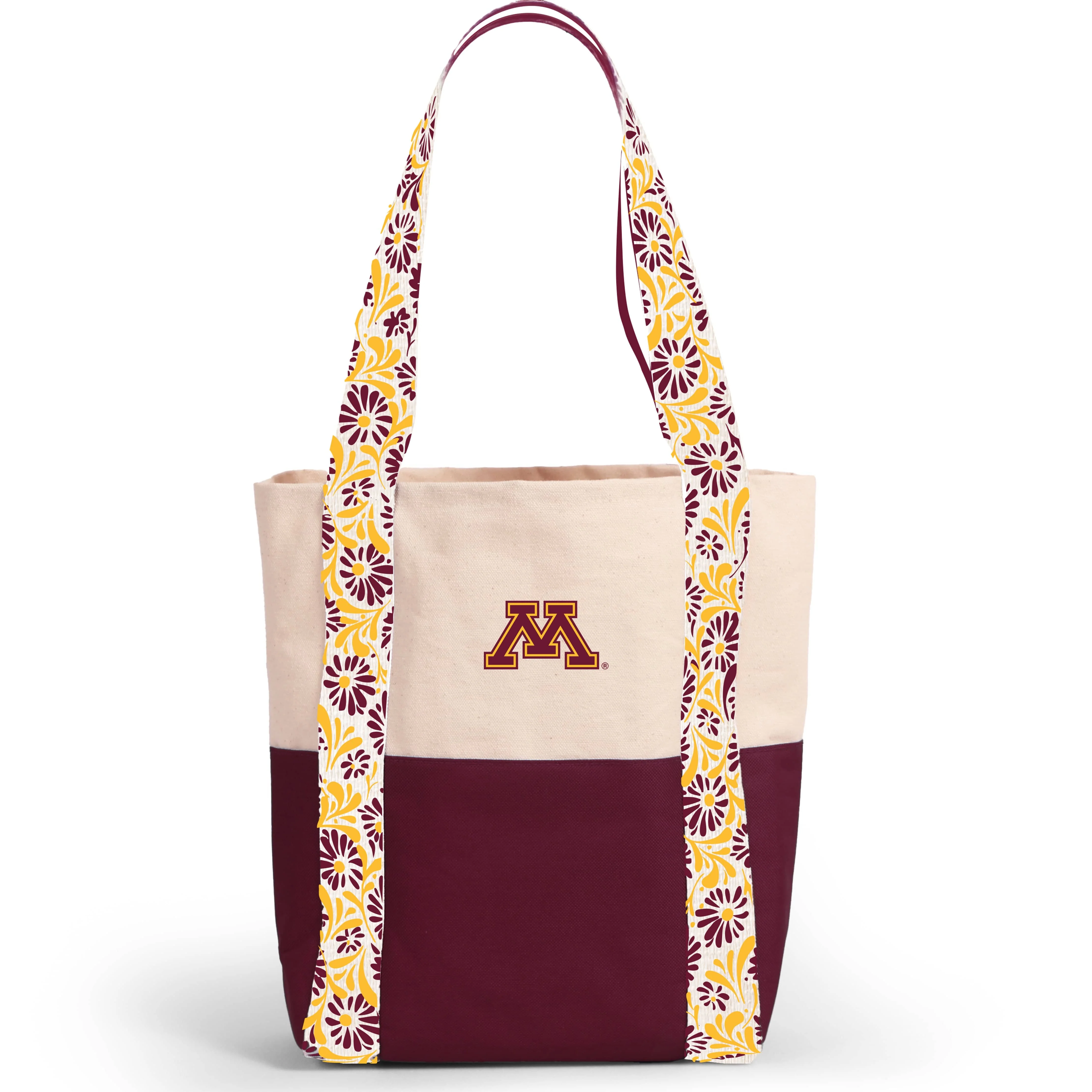 Canvas Mini Tote with Floral Straps – Minnesota Golden Gophers