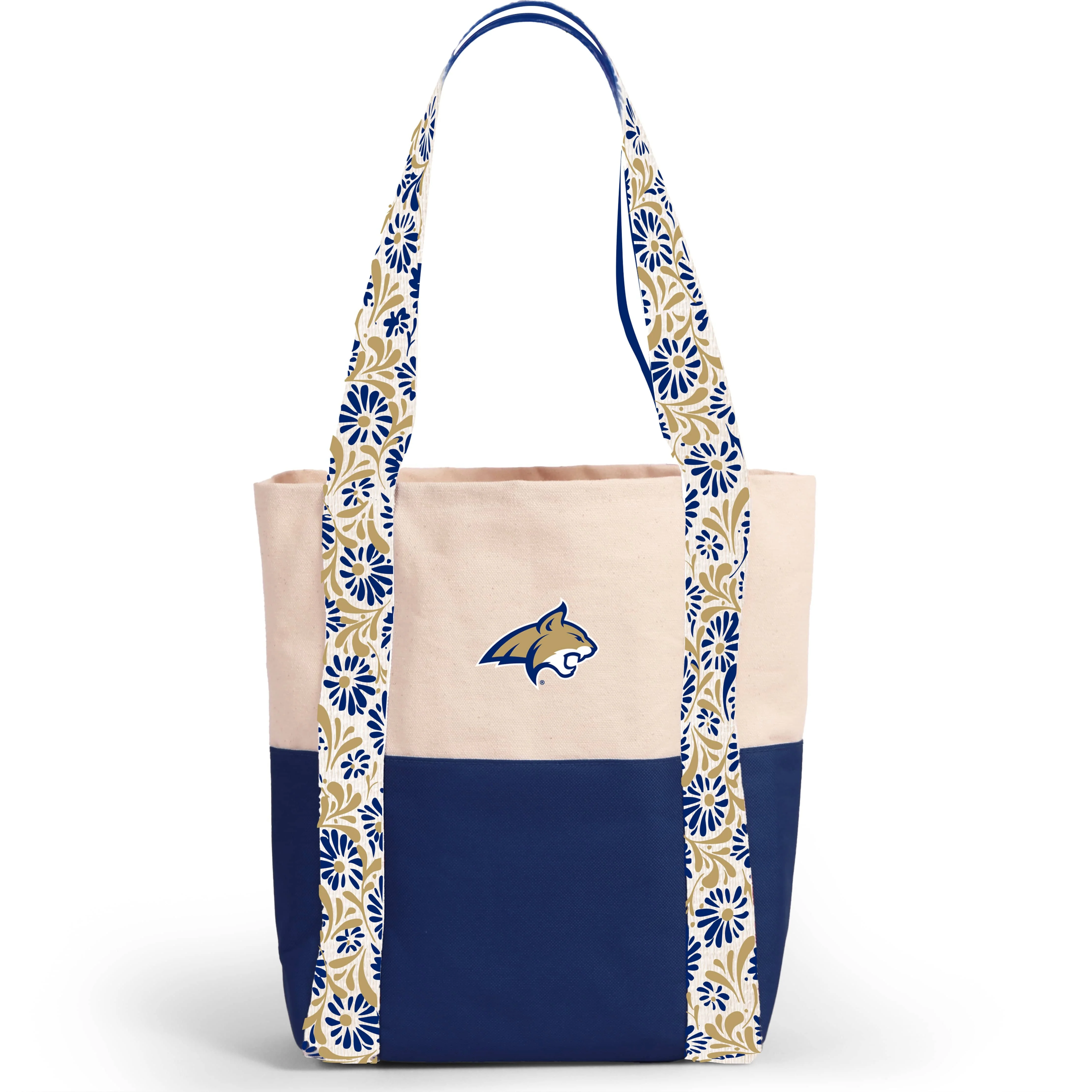 Canvas Mini Tote with Floral Straps – Montana State Bobcats
