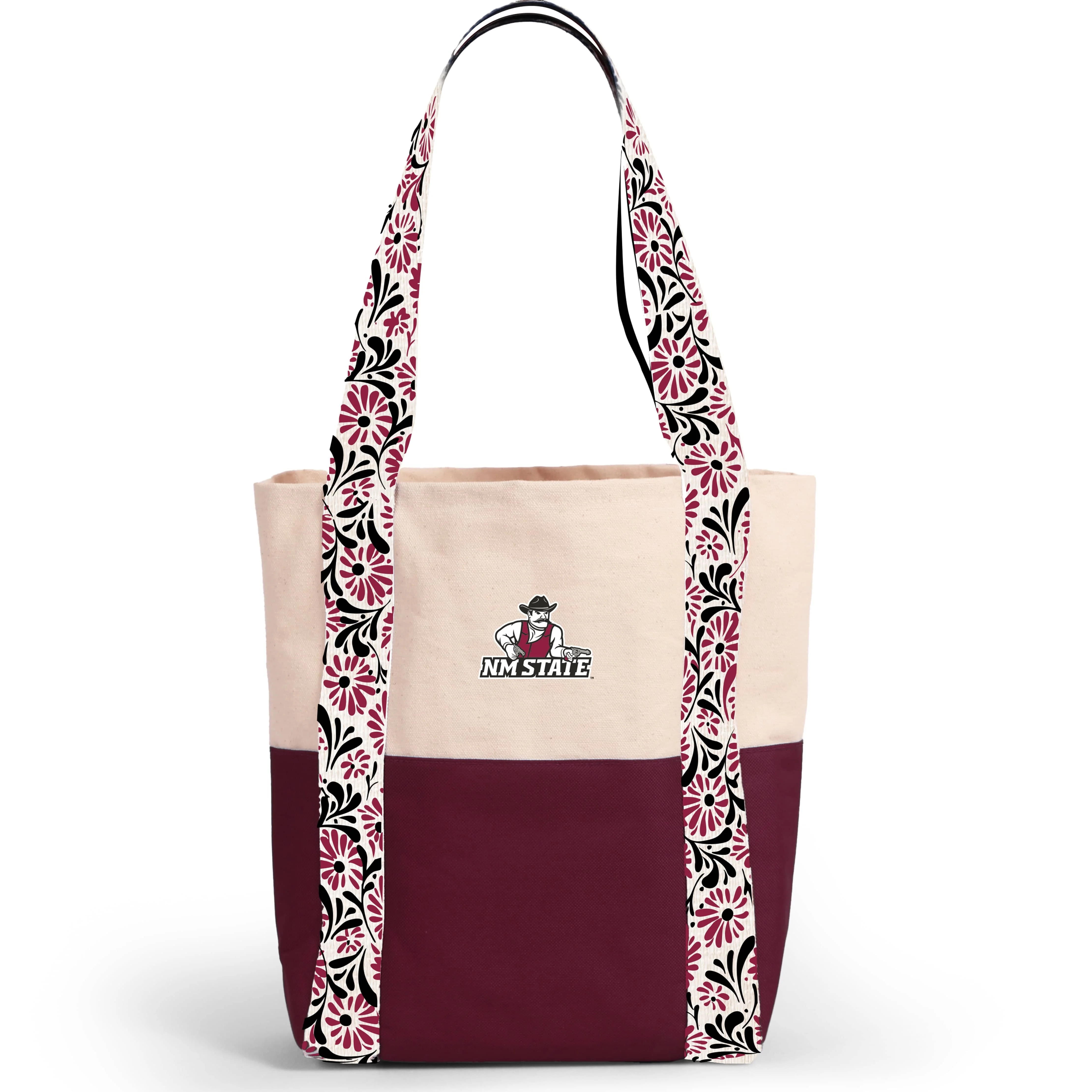 Canvas Mini Tote with Floral Straps – New Mexico State Aggies