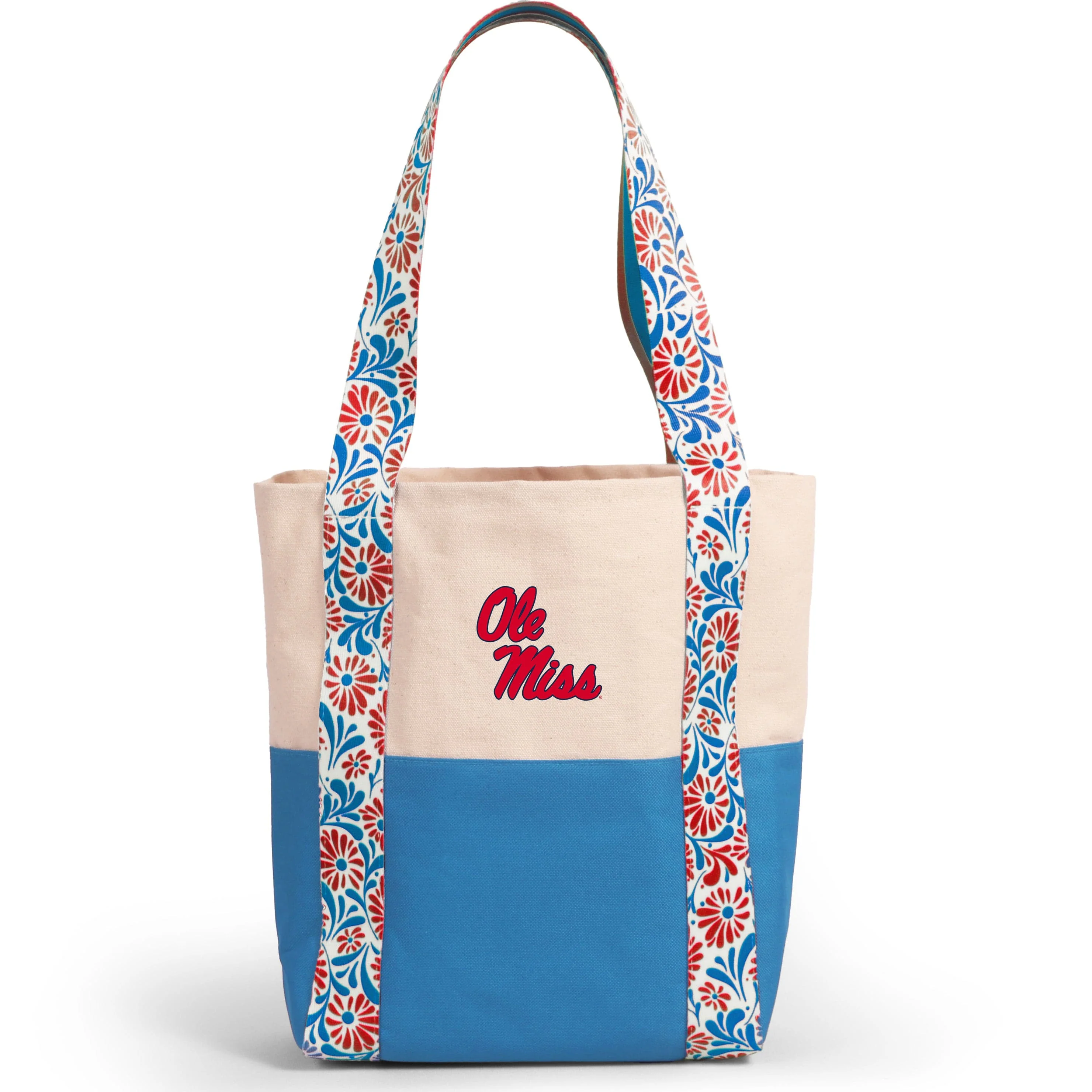 Canvas Mini Tote with Floral Straps – Ole Miss Rebels