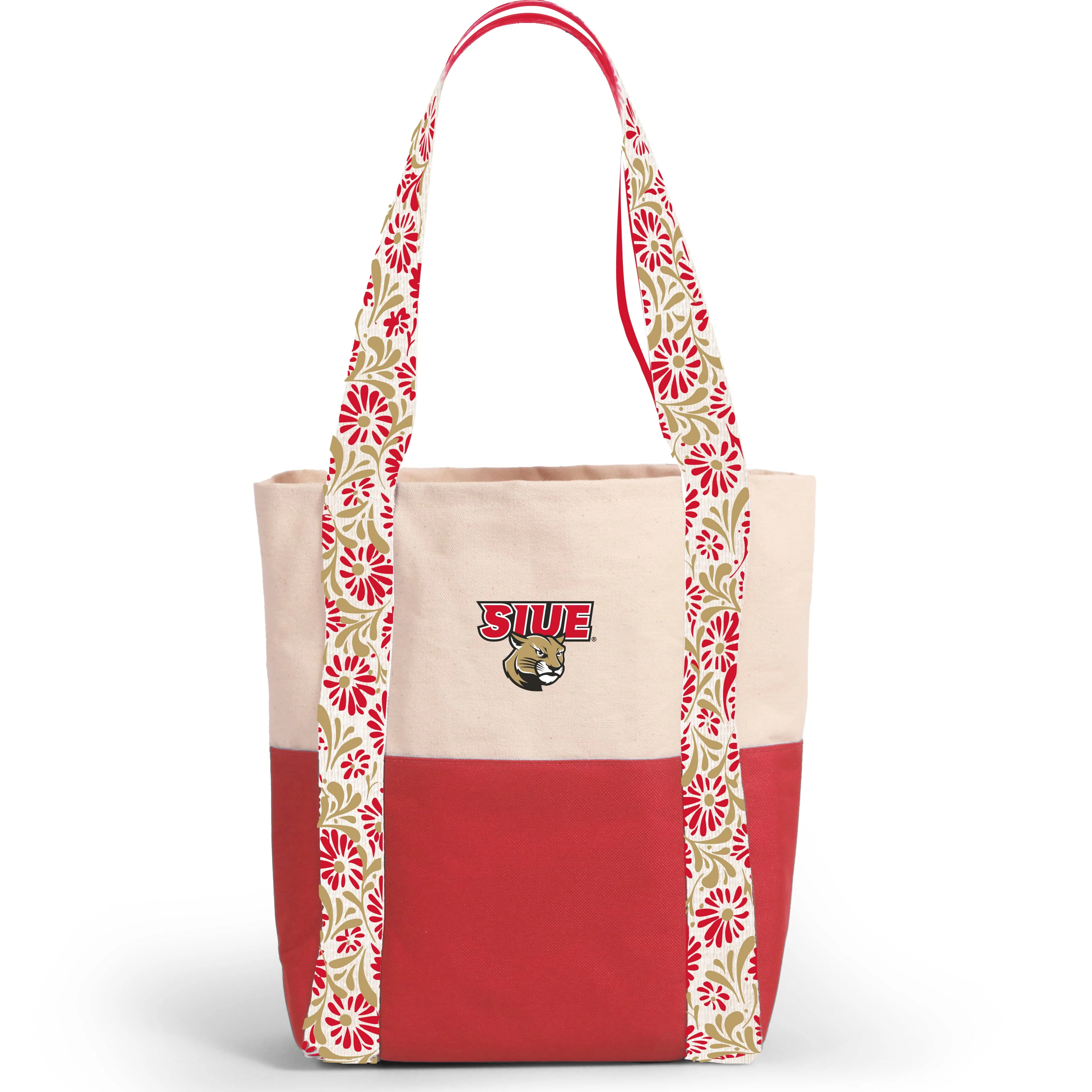 Canvas Mini Tote with Floral Straps – Southern Illinois Edwardsville Cougars
