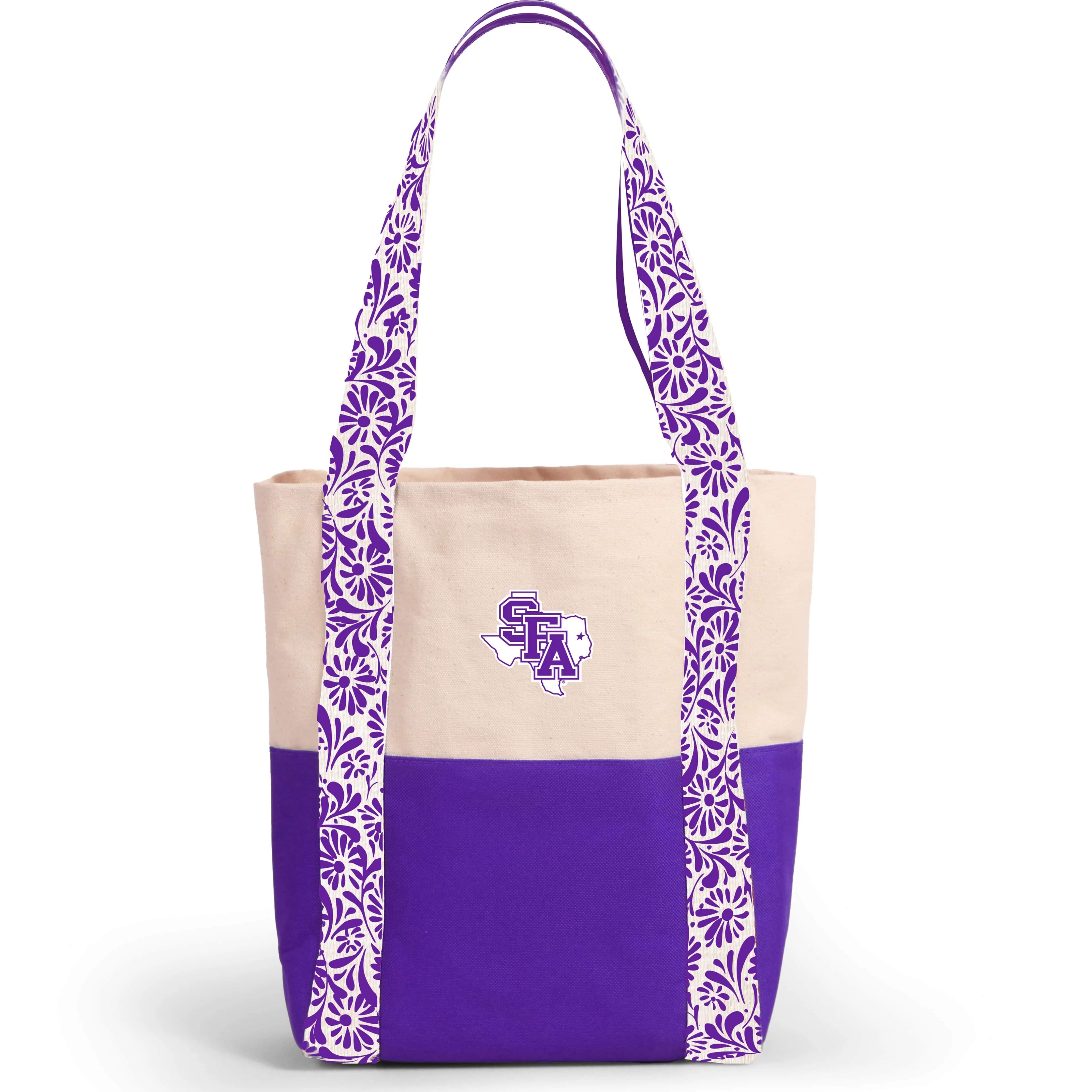 Canvas Mini Tote with Floral Straps – Stephen F Austin Lumberjacks