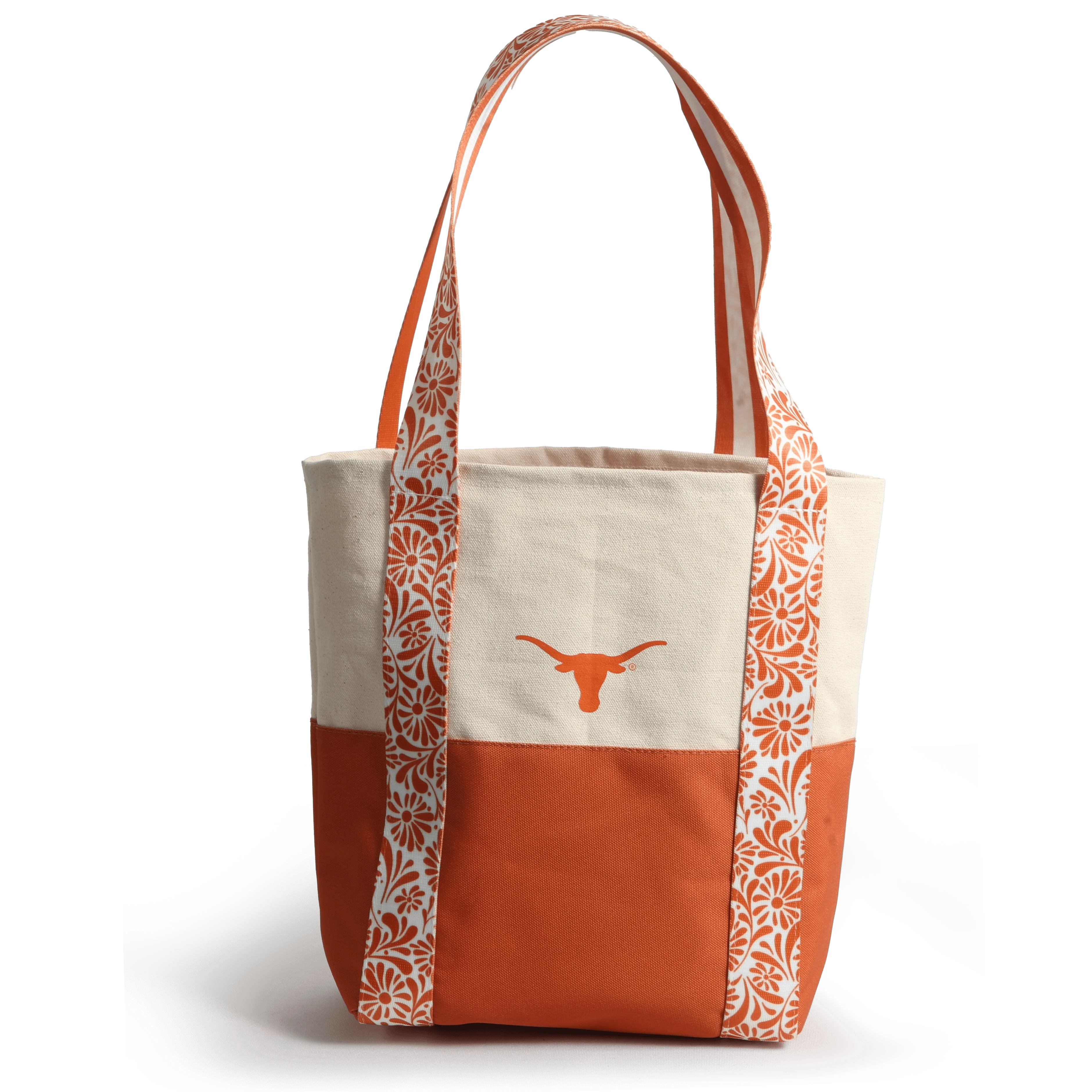 Canvas Mini Tote with Floral Straps – Texas Longhorns