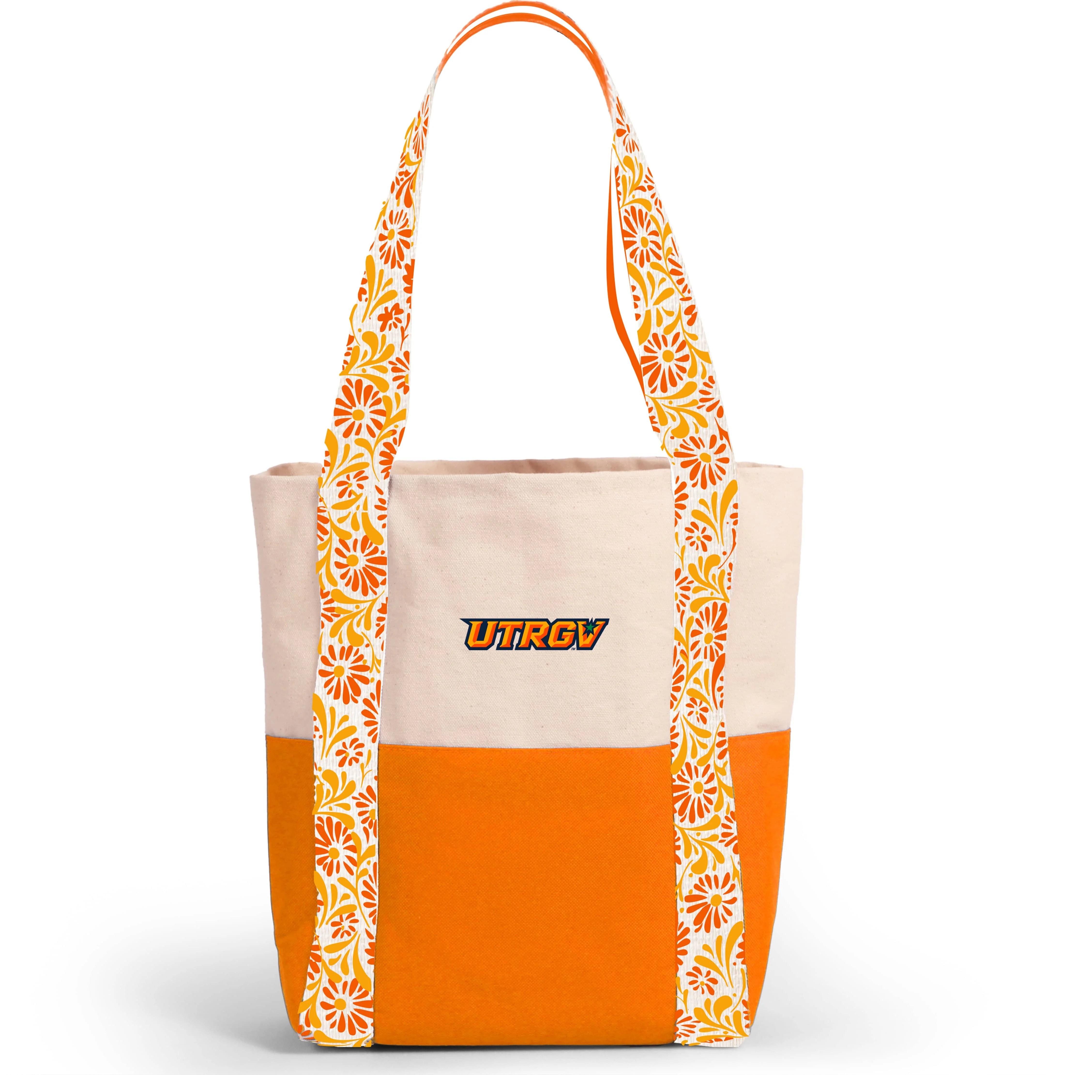 Canvas Mini Tote with Floral Straps – Texas-Rio Grande Valley Vaqueros