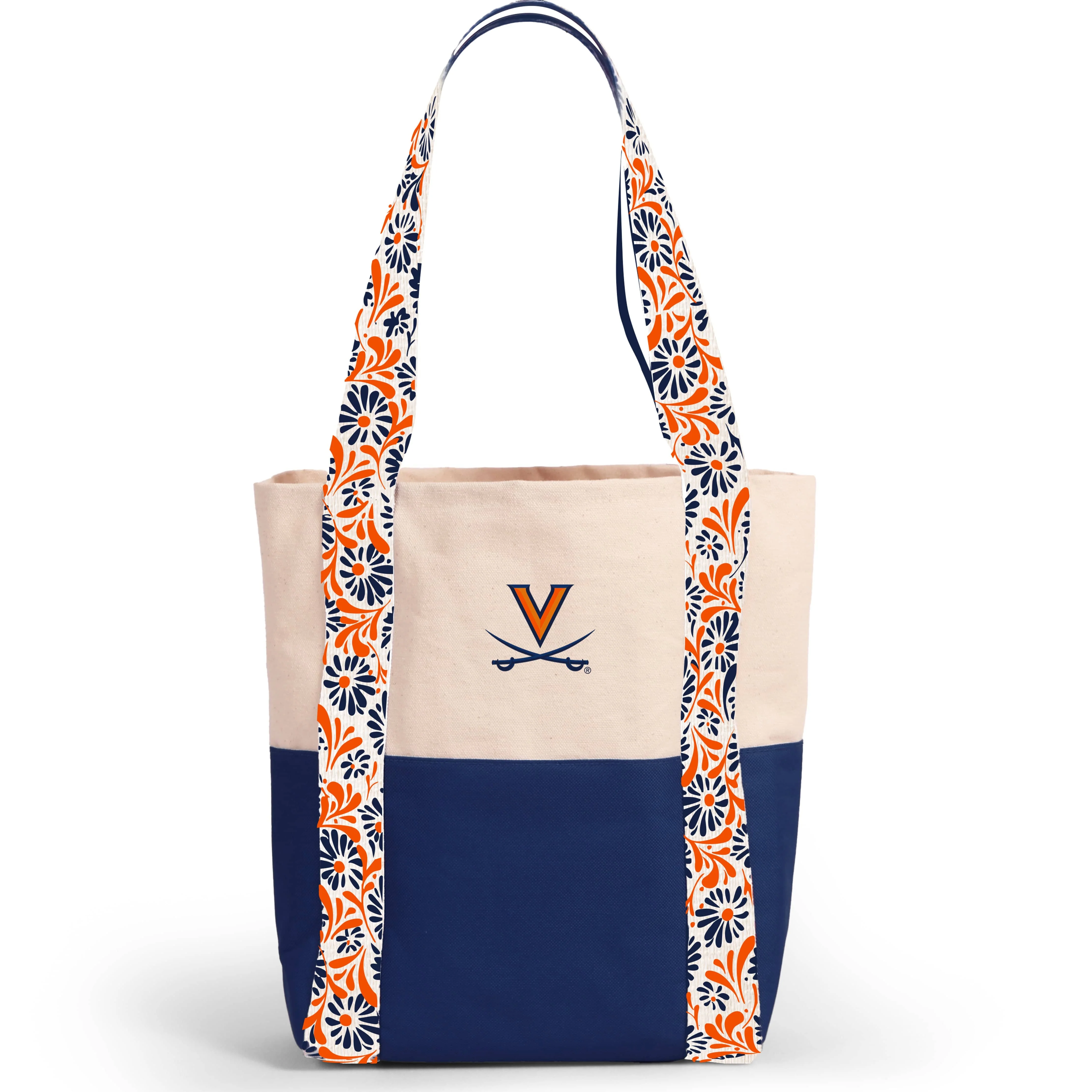 Canvas Mini Tote with Floral Straps – Virginia Cavaliers