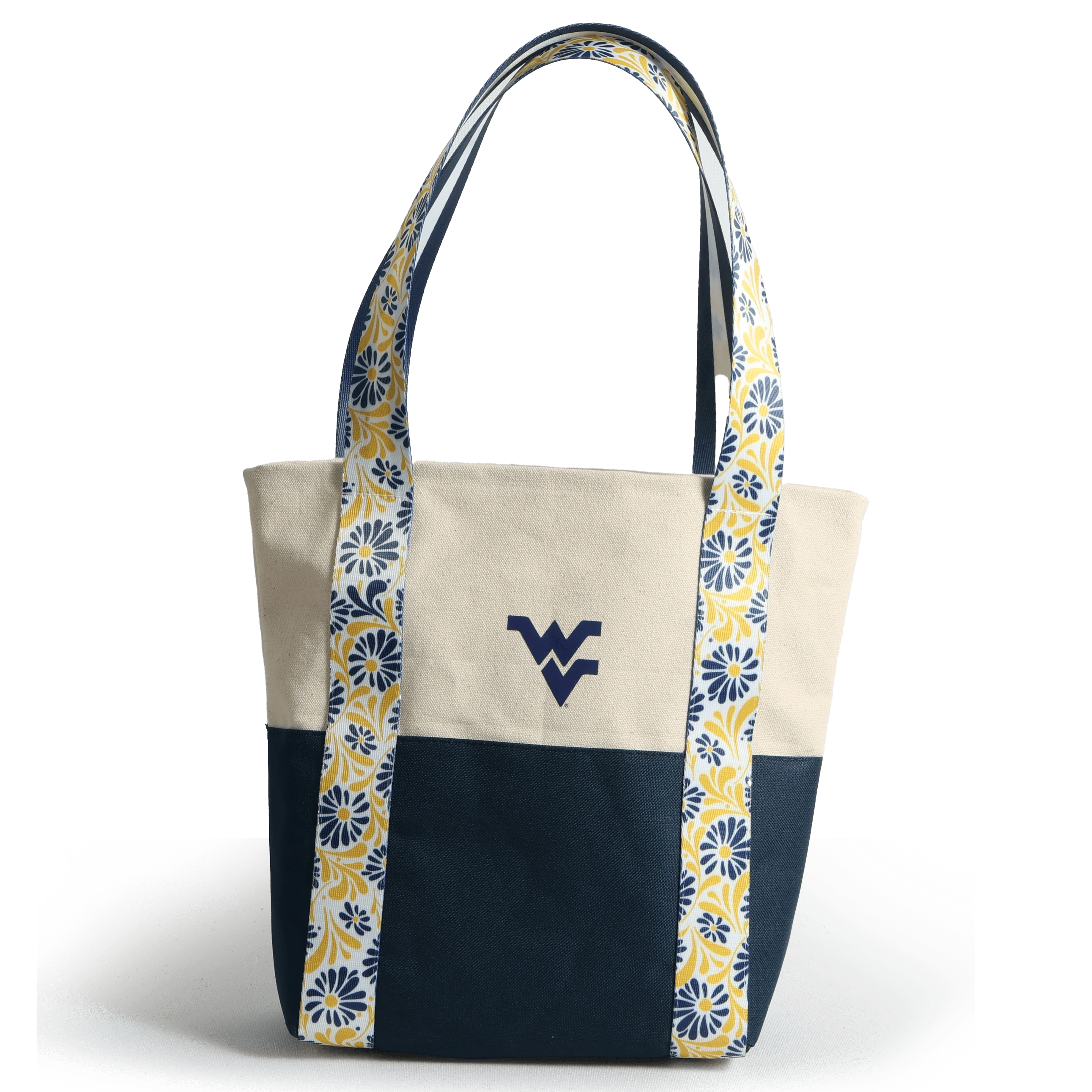 Canvas Mini Tote with Floral Straps – West Virginia Mountaineers