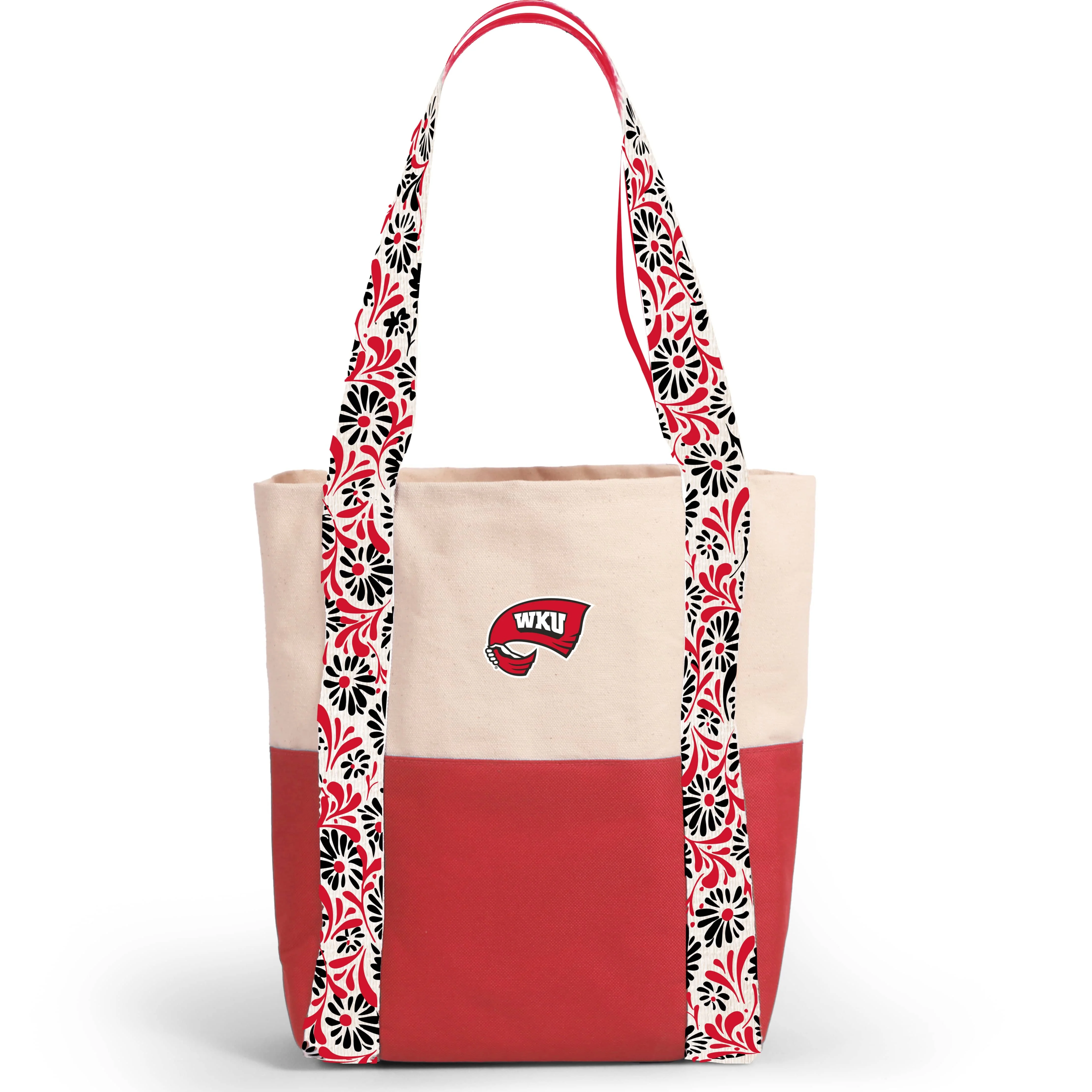 Canvas Mini Tote with Floral Straps – Western Kentucky Hilltoppers