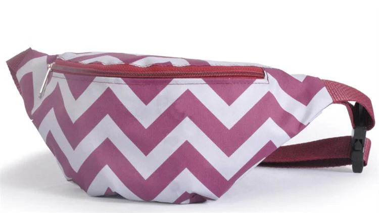 Chevron Fanny Pack in Maroon and Grey