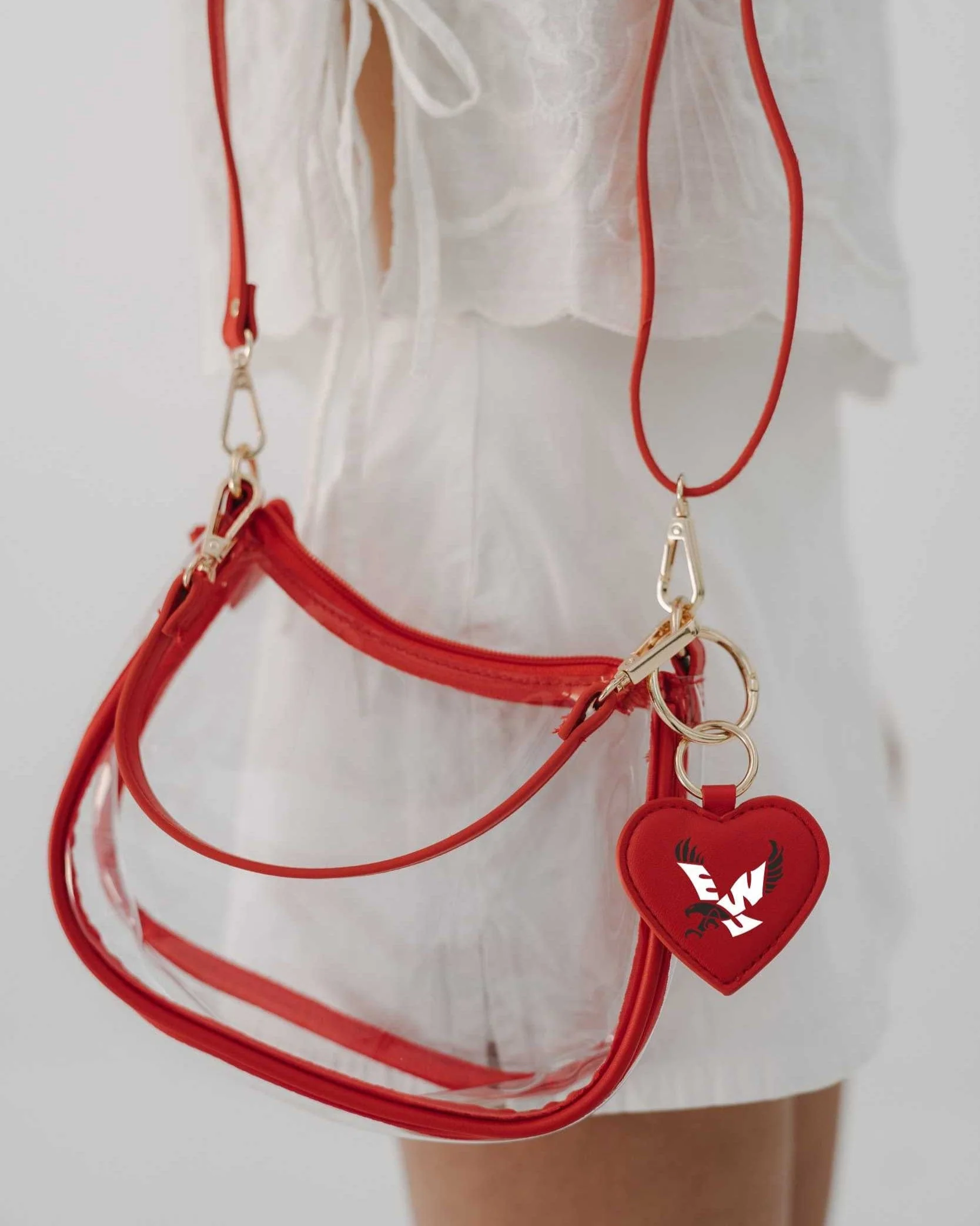 Eastern Washington Eagles Clear Clara Purse with Heart Charm - Image 3