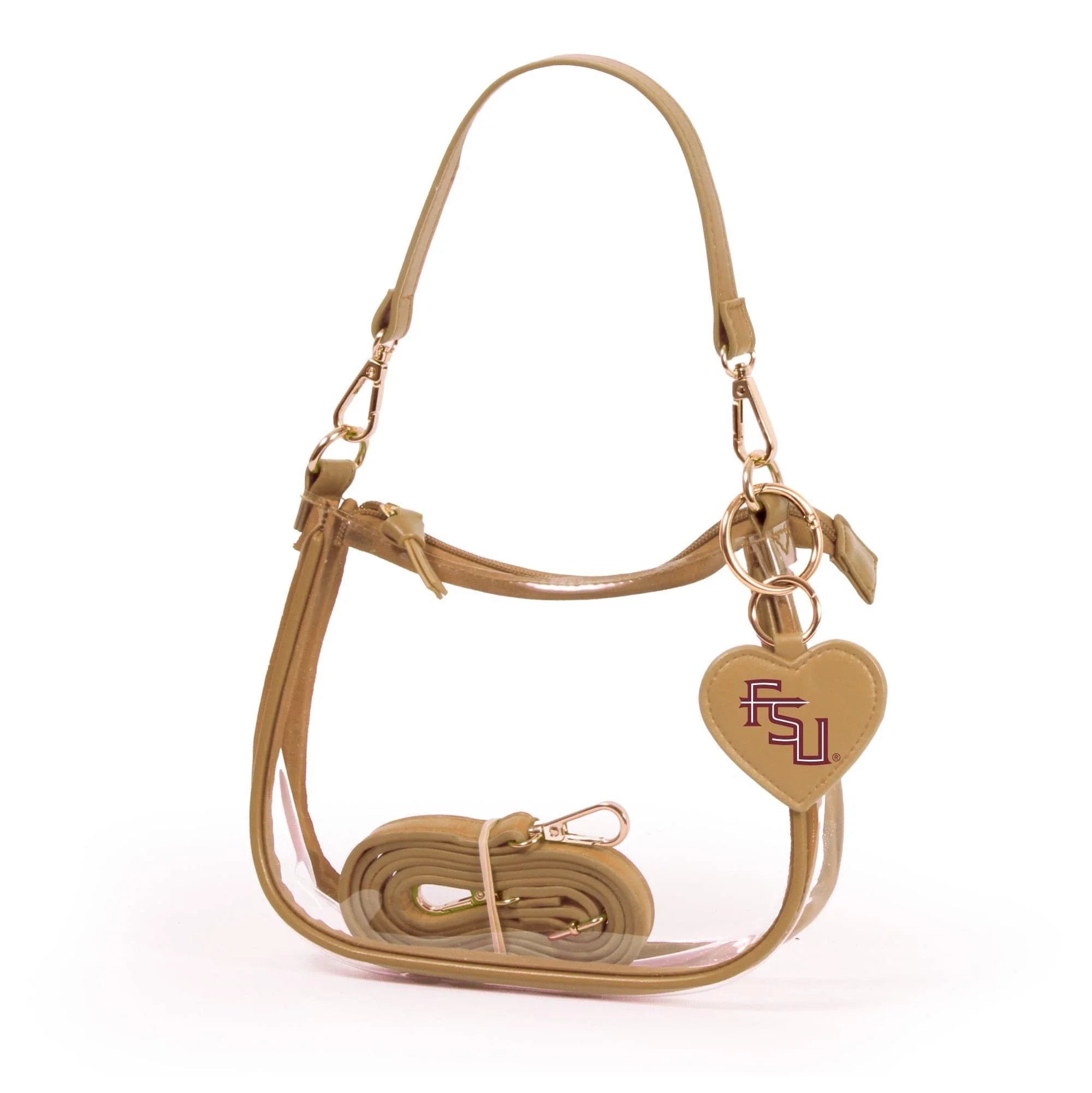 Florida State Seminoles Clear Clara Purse with Heart Charm