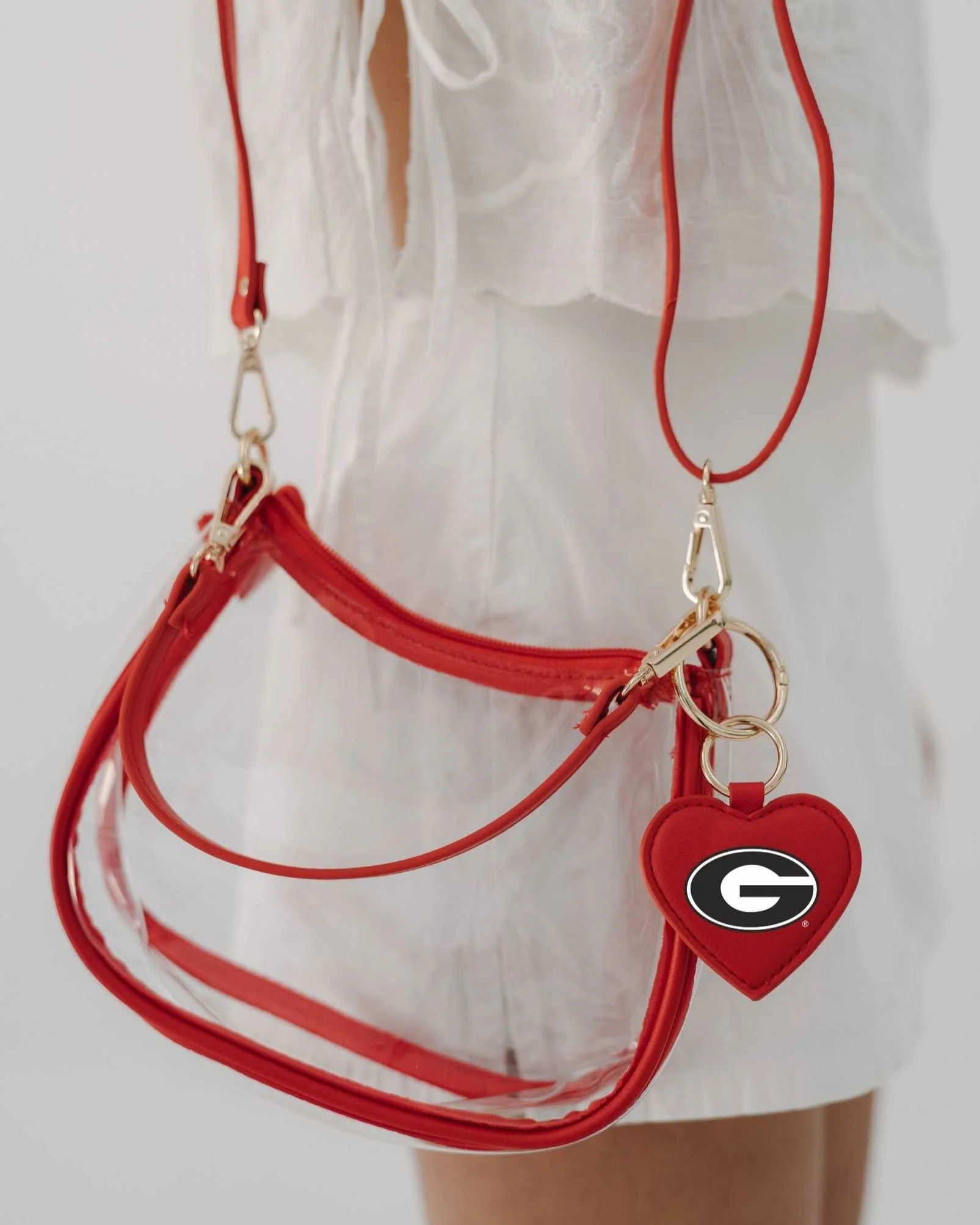 Georgia Bulldogs Clear Clara Purse with Heart Charm - Image 2