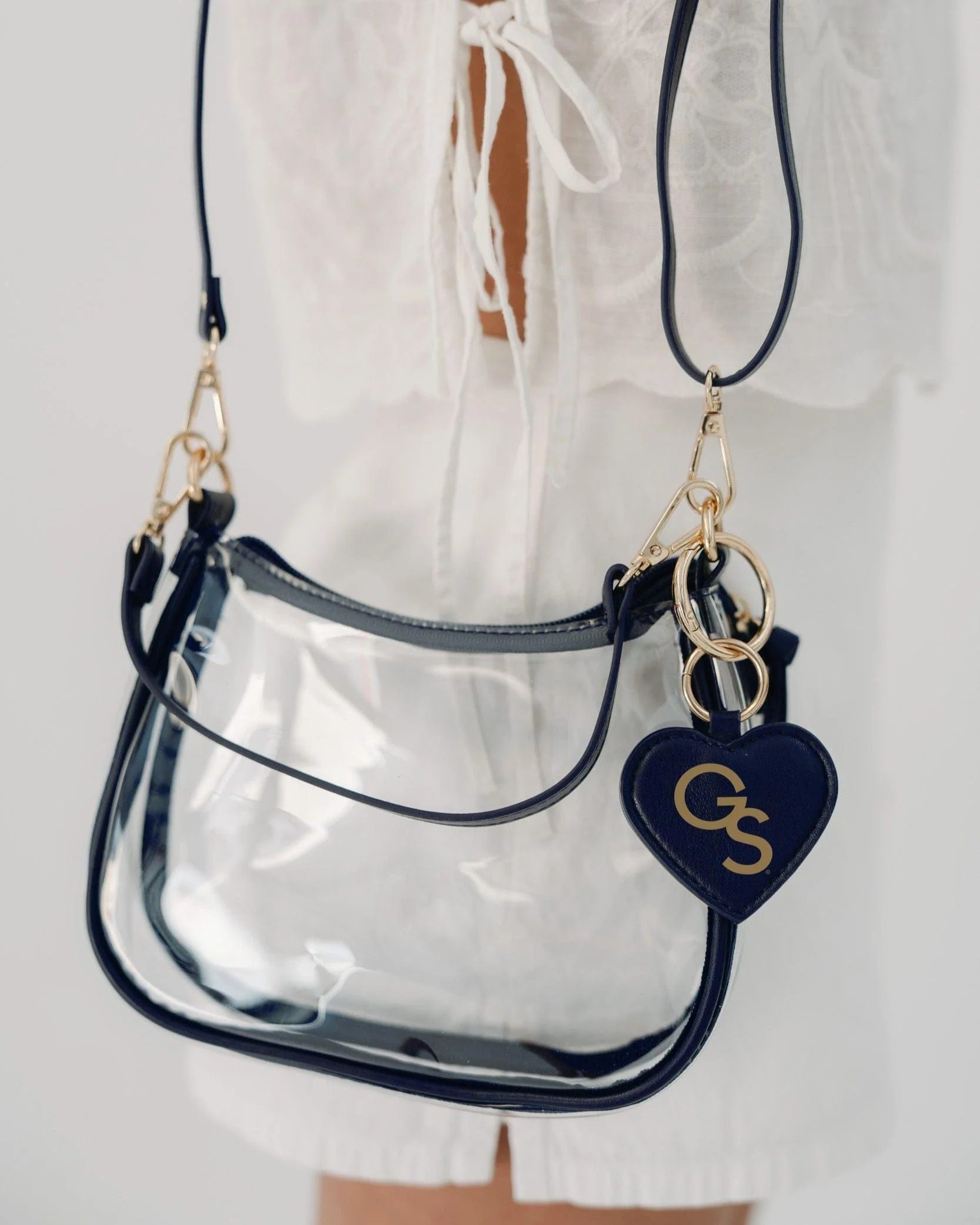 Georgia Southern Eagles Clear Clara Purse with Heart Charm - Image 2