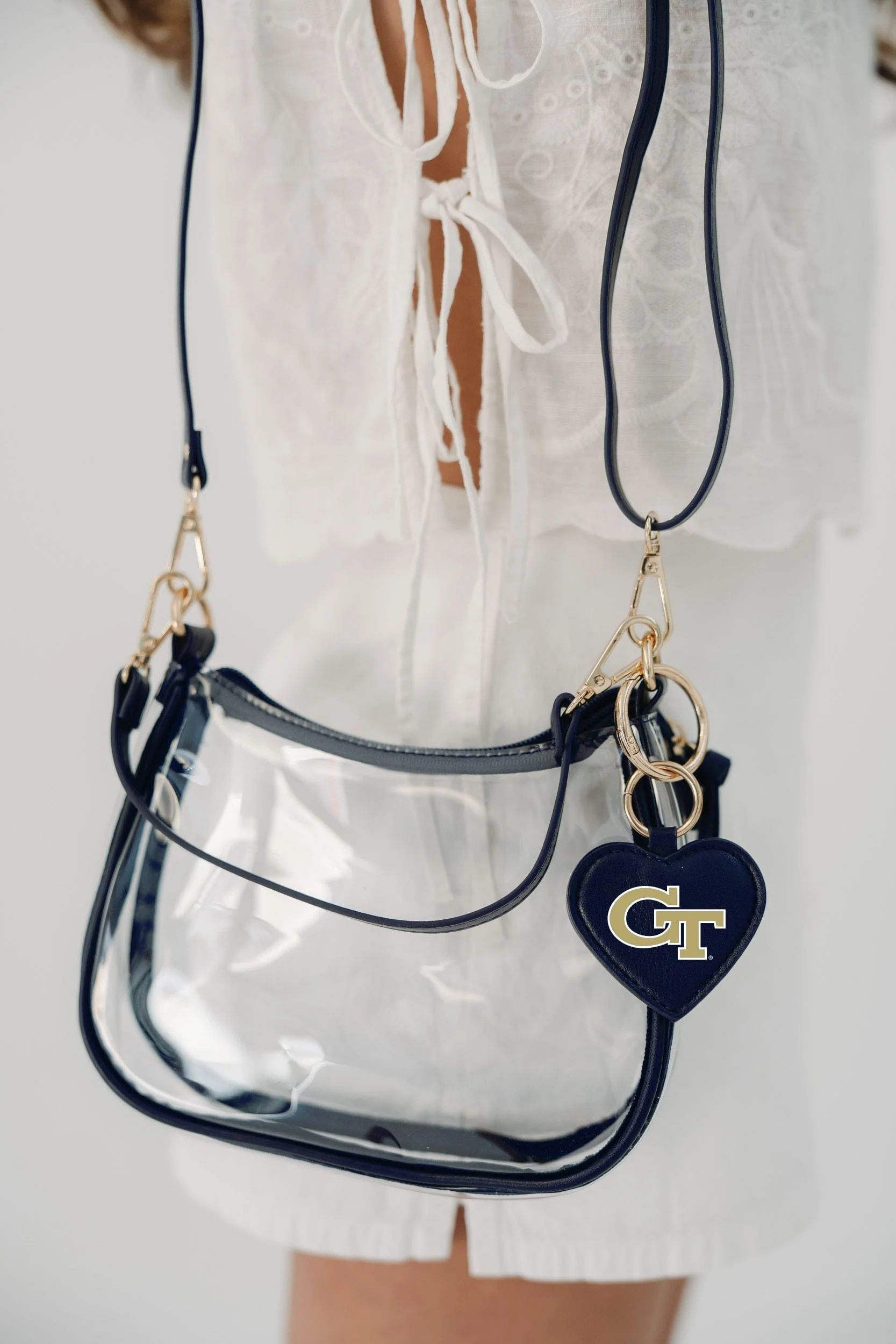 Georgia Tech Yellow Jackets Clear Clara Purse with Heart Charm - Image 2