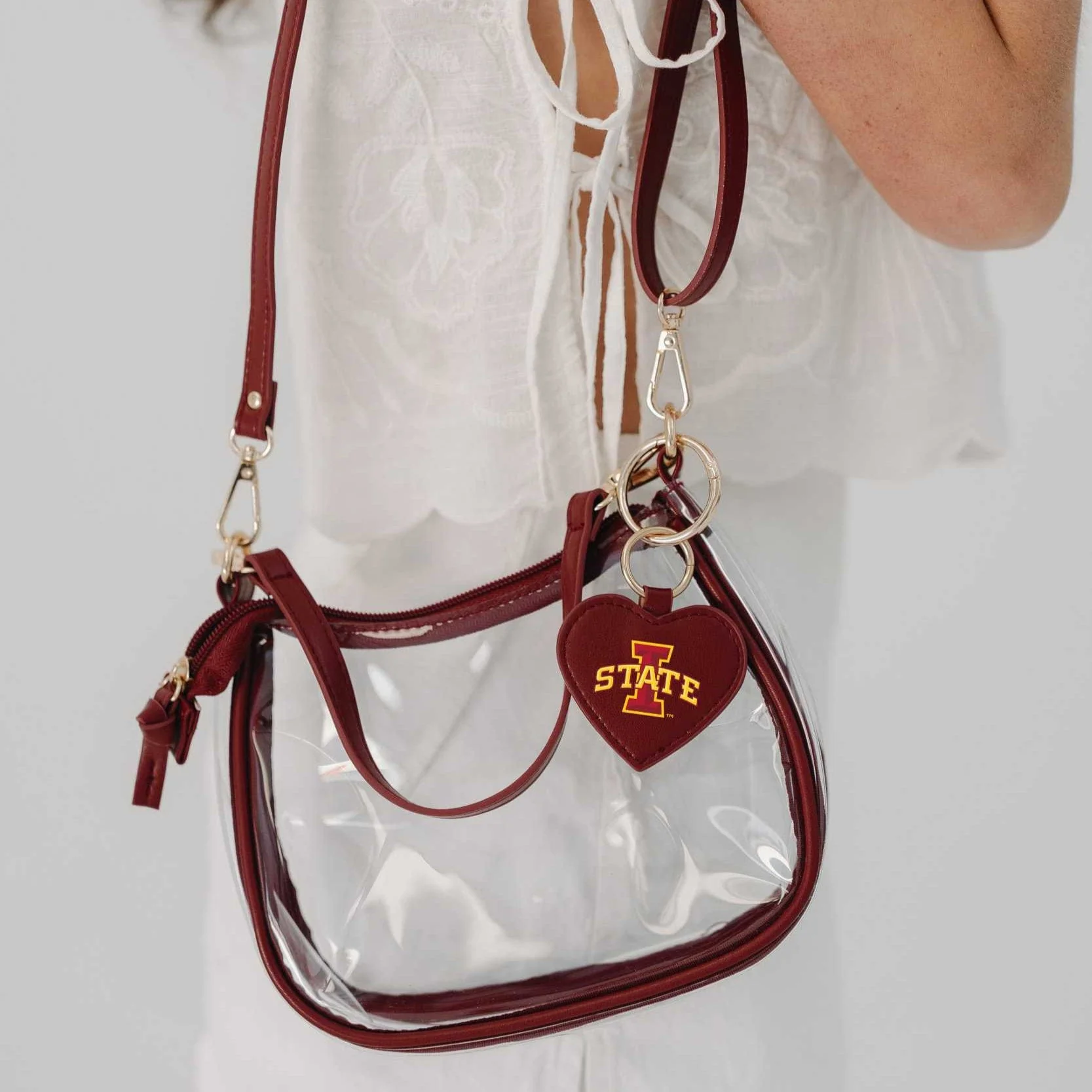 Iowa State Cyclones Clear Clara Purse with Heart Charm - Image 2