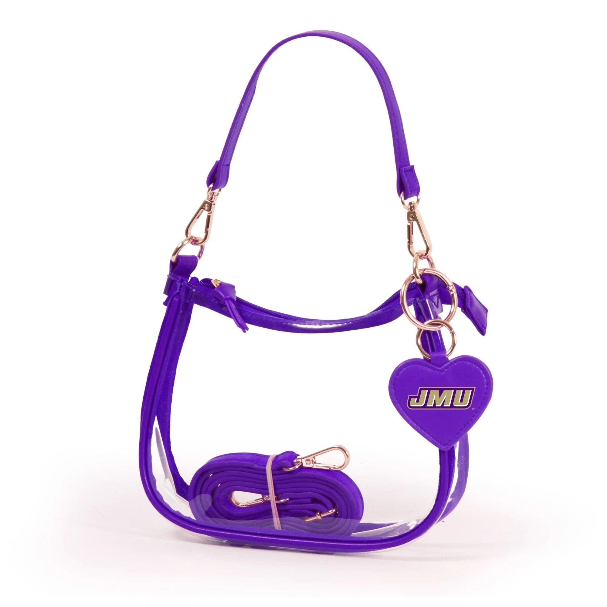 James Madison Dukes Clear Clara Purse with Heart Charm