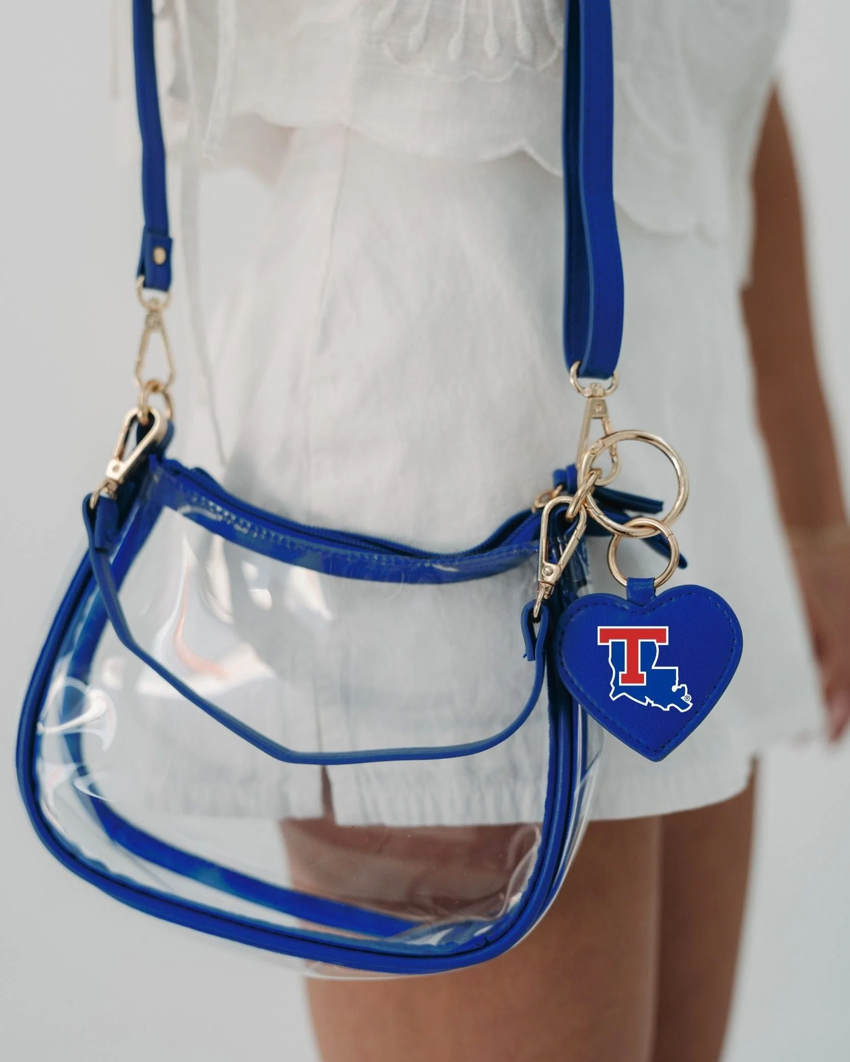 Louisiana Tech Bulldogs Clear Clara Purse with Heart Charm - Image 2
