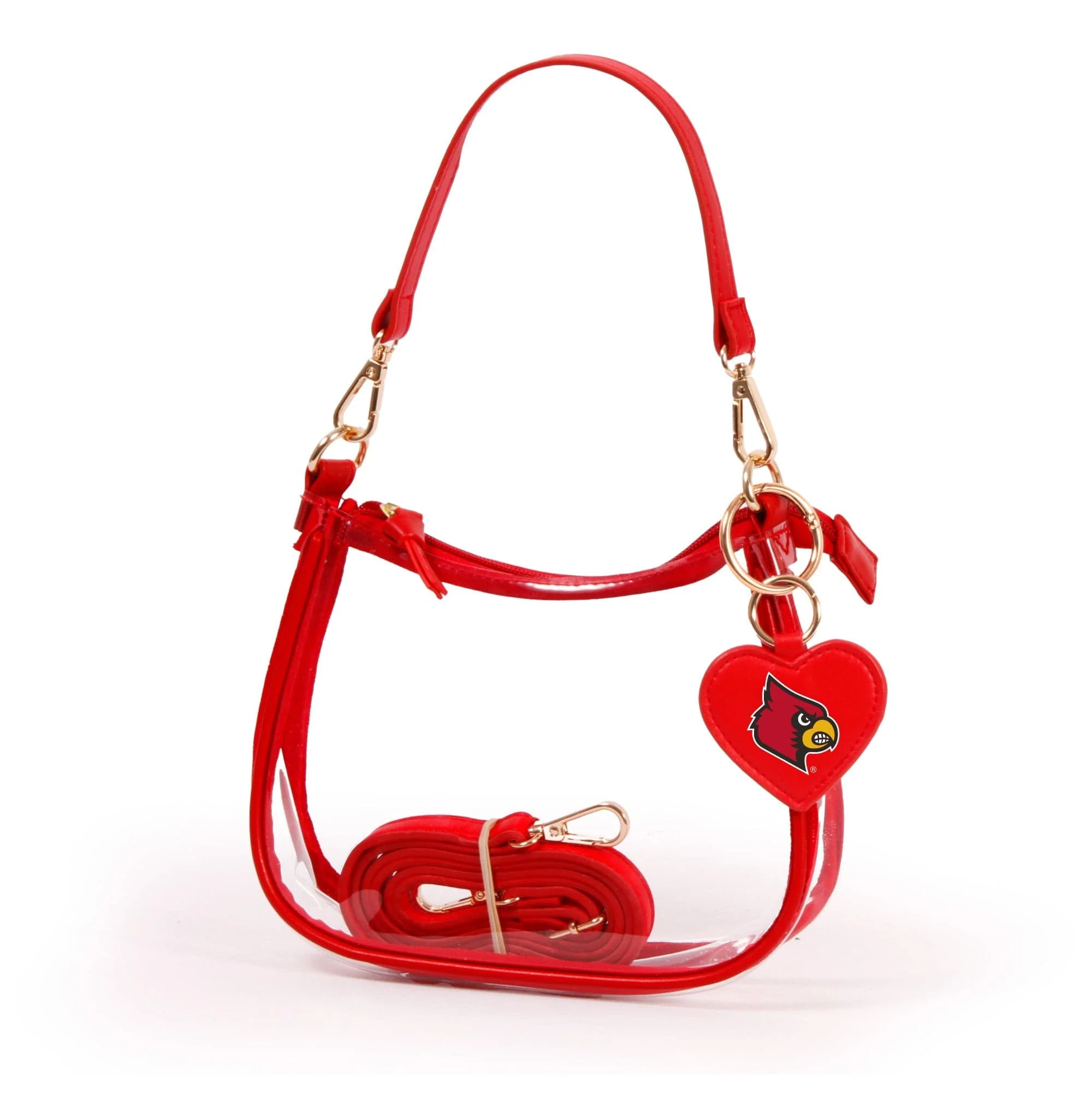 Louisville Cardinals Clear Clara Purse with Heart Charm