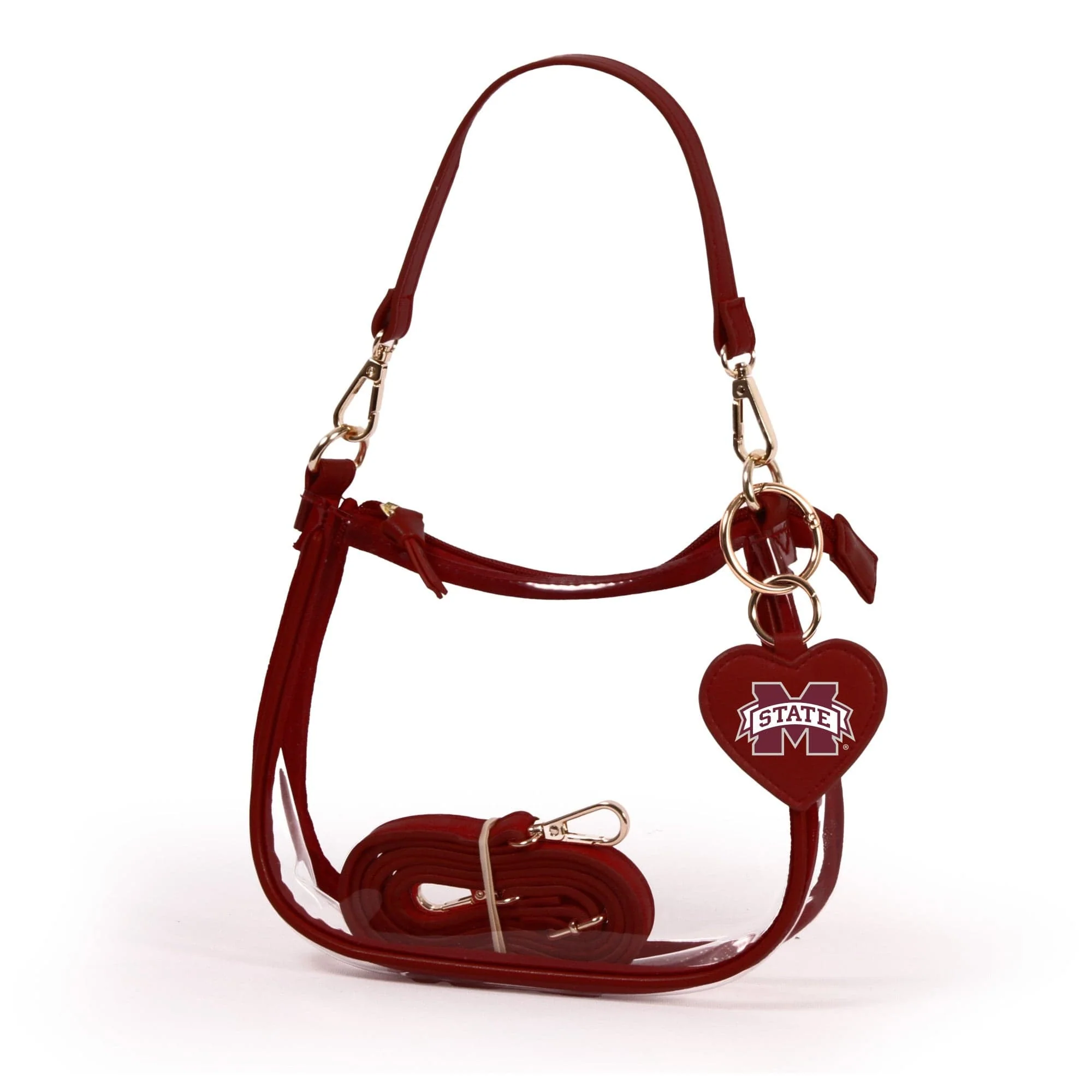 Mississippi State Bulldogs Clear Clara Purse with Heart Charm