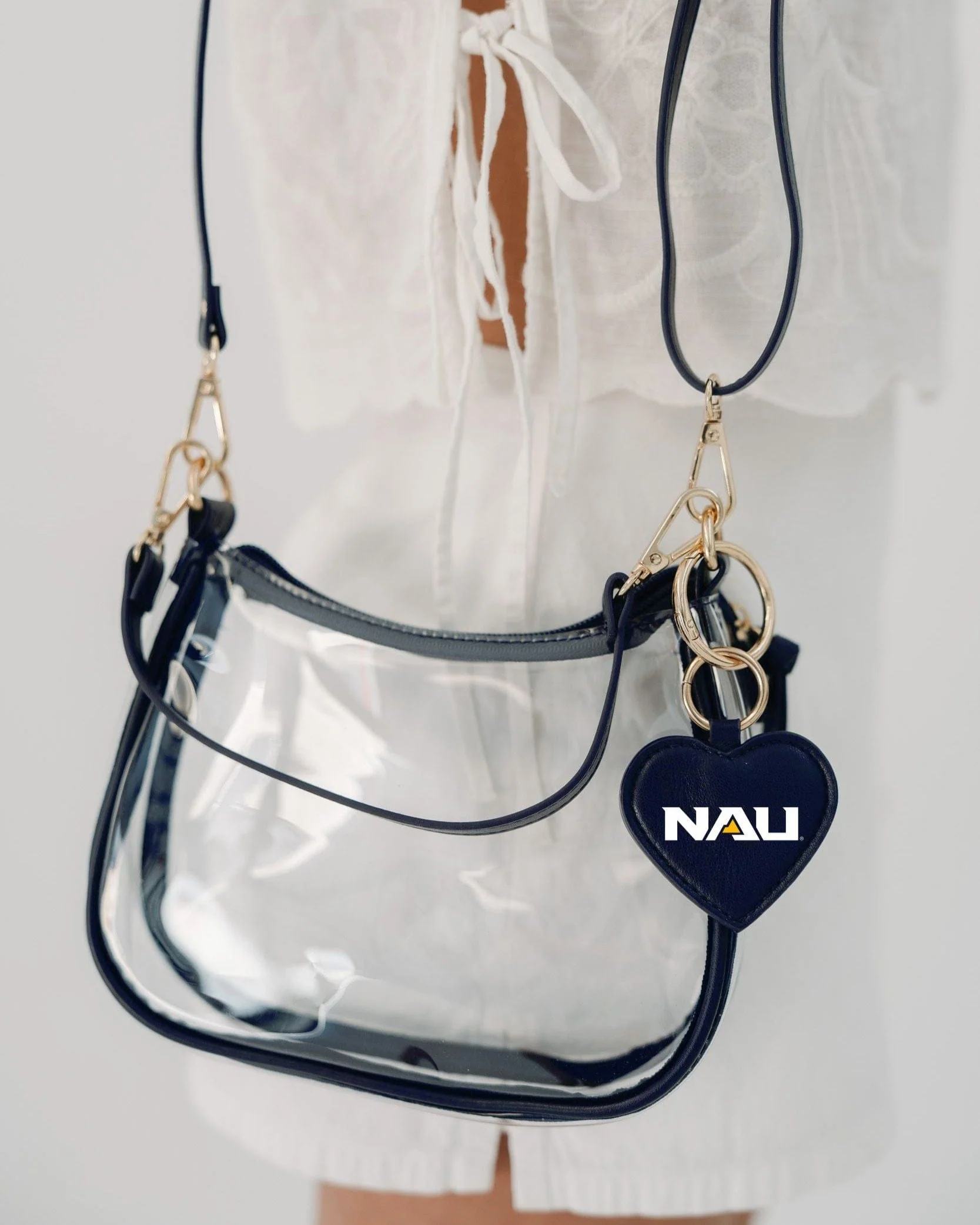Northern Arizona Lumberjacks Clear Clara Purse with Heart Charm - Image 2