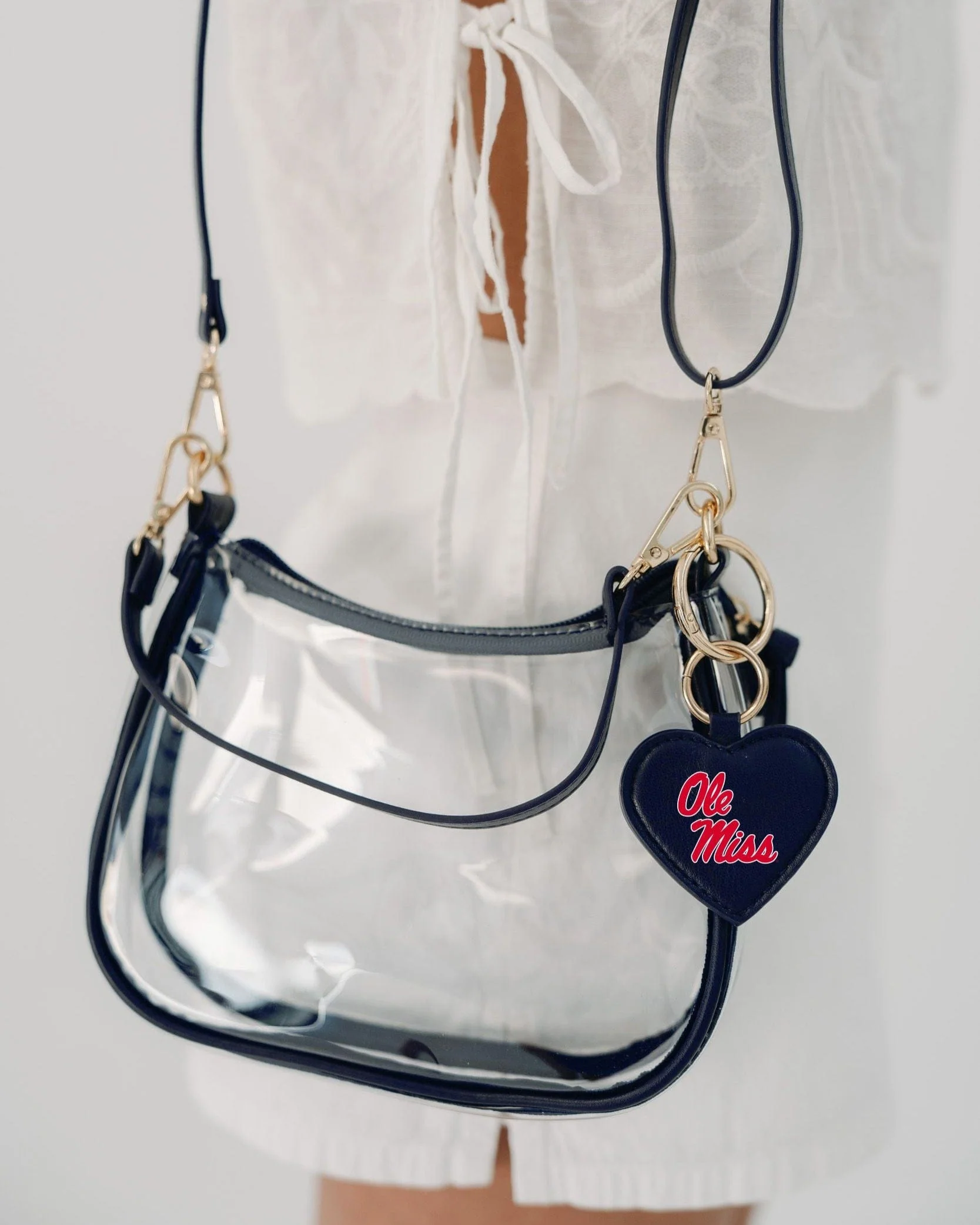 Ole Miss Rebels Clear Clara Purse with Heart Charm - Image 2