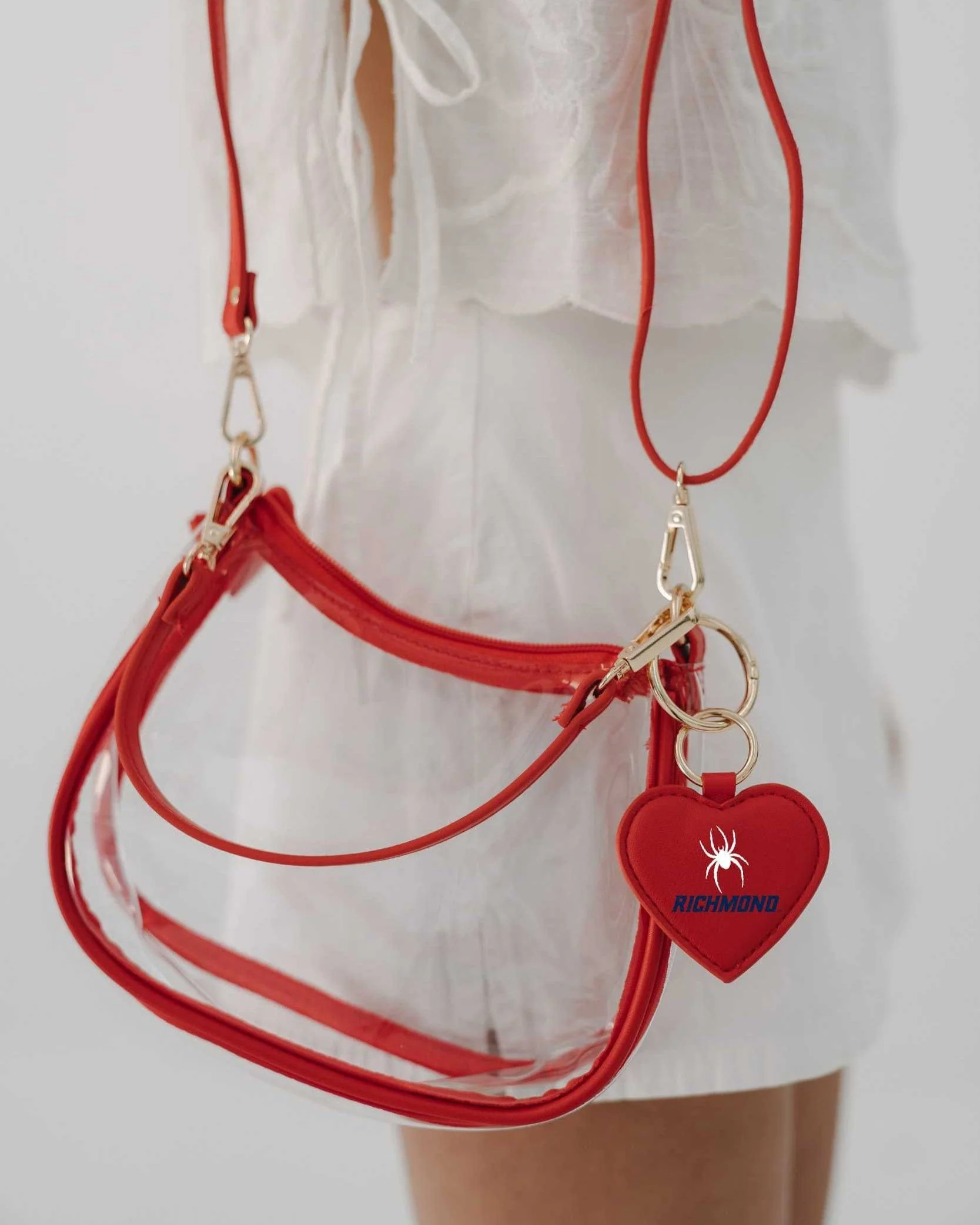 Richmond Spiders Clear Clara Purse with Heart Charm - Image 2