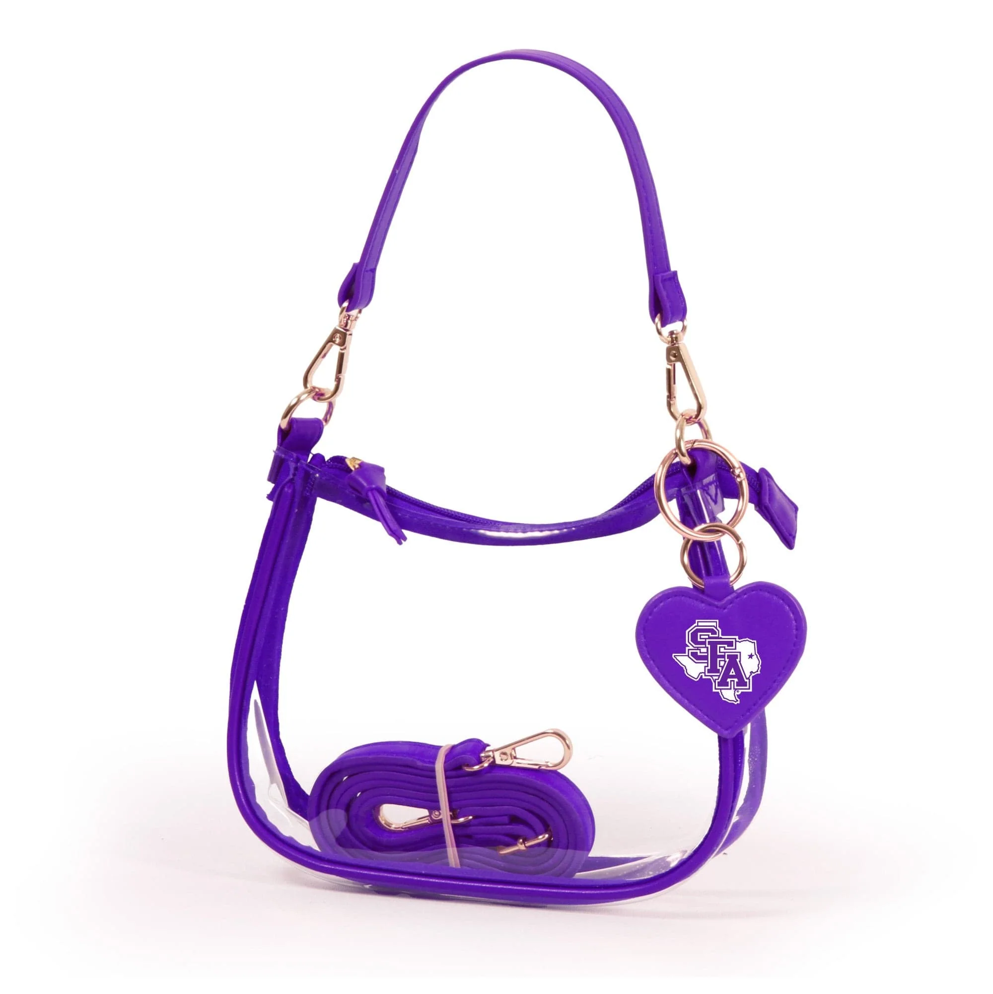 Stephen F. Austin Jacks Clear Clara Purse with Heart Charm