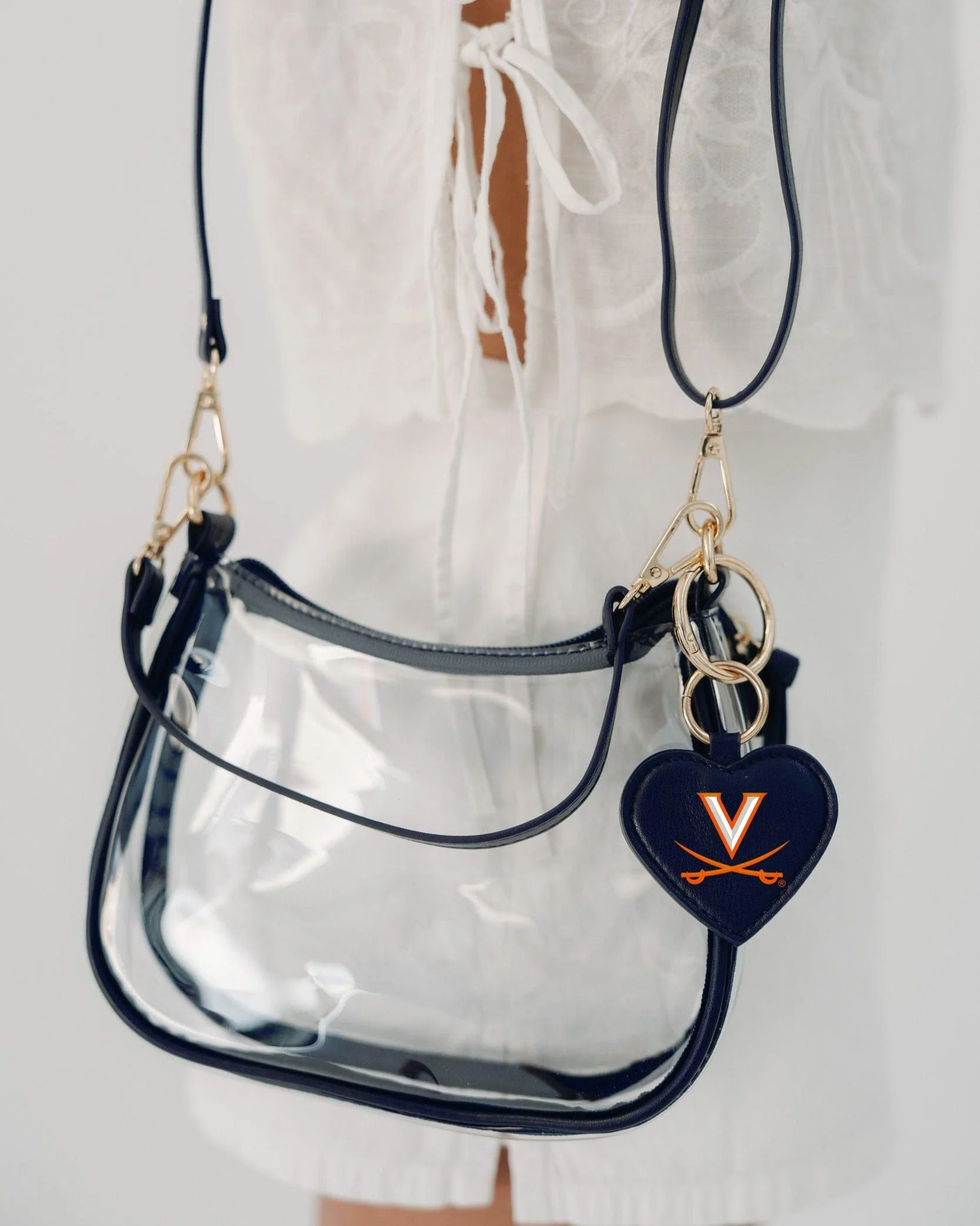 Virginia Cavaliers Clear Clara Purse with Heart Charm - Image 2