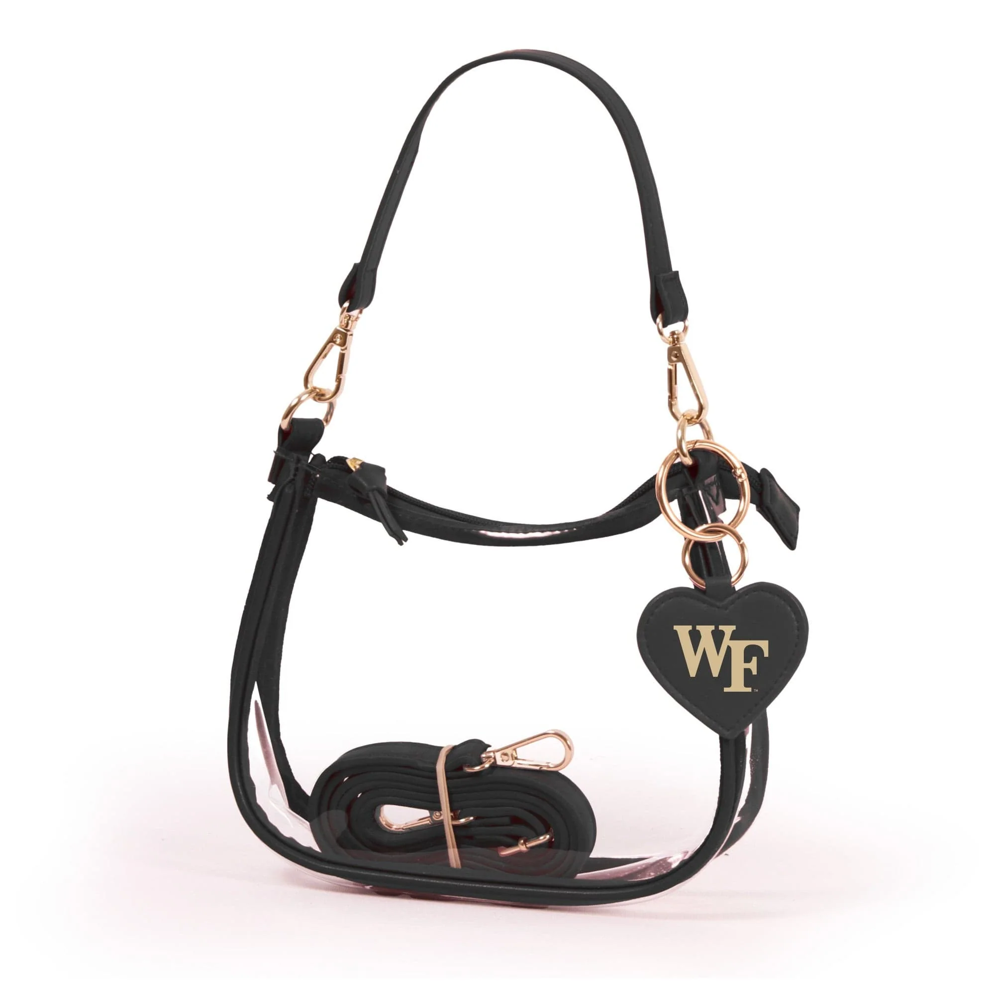 Wake Forest Demon Deacons Clear Clara Purse with Heart Charm