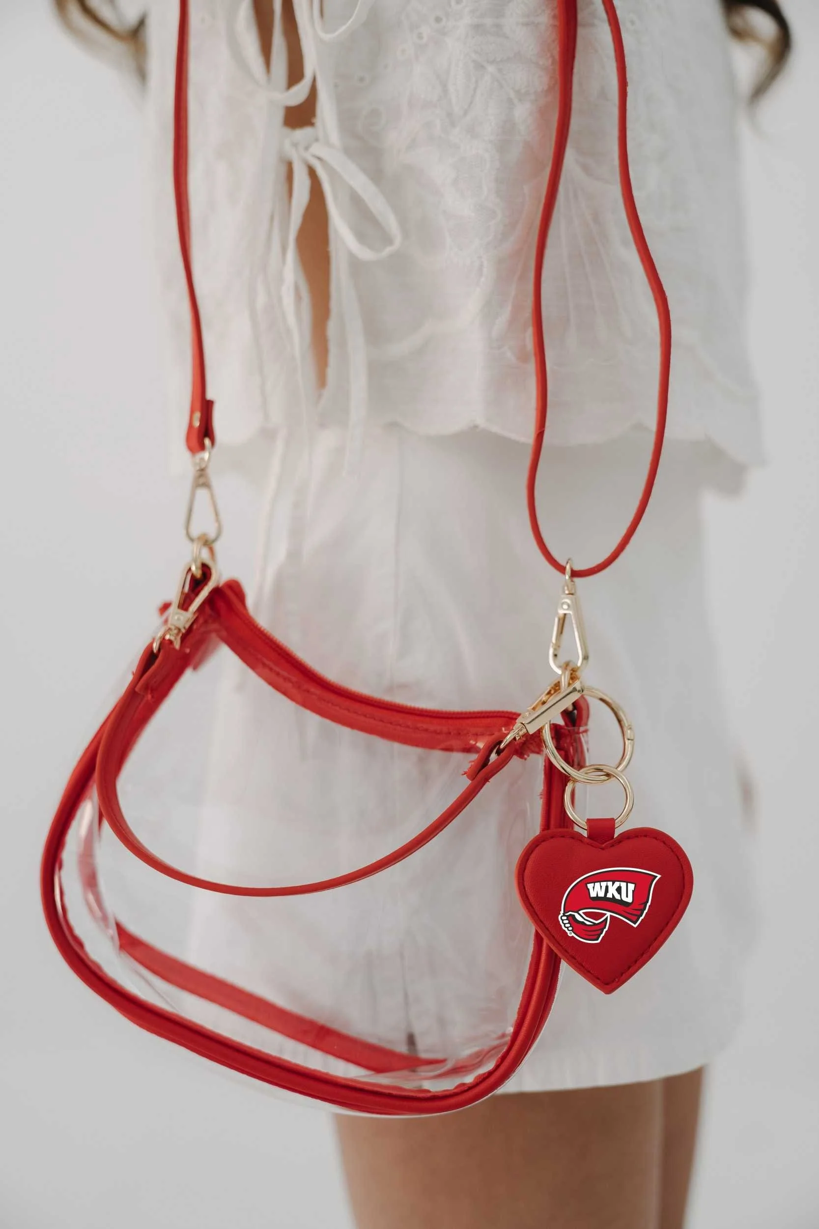 Western Kentucky Hilltoppers Clear Clara Purse with Heart Charm - Image 2