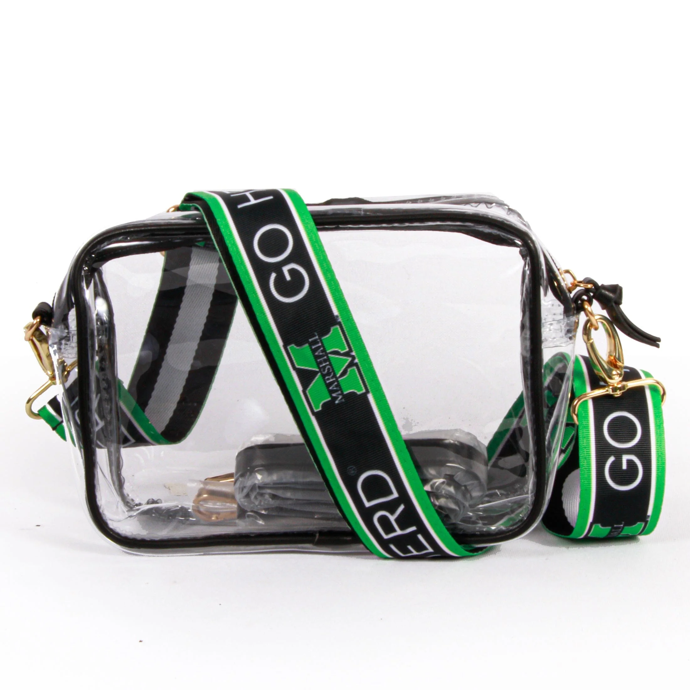 Bridget Clear Purse with Patterned Shoulder Straps - Marshall
