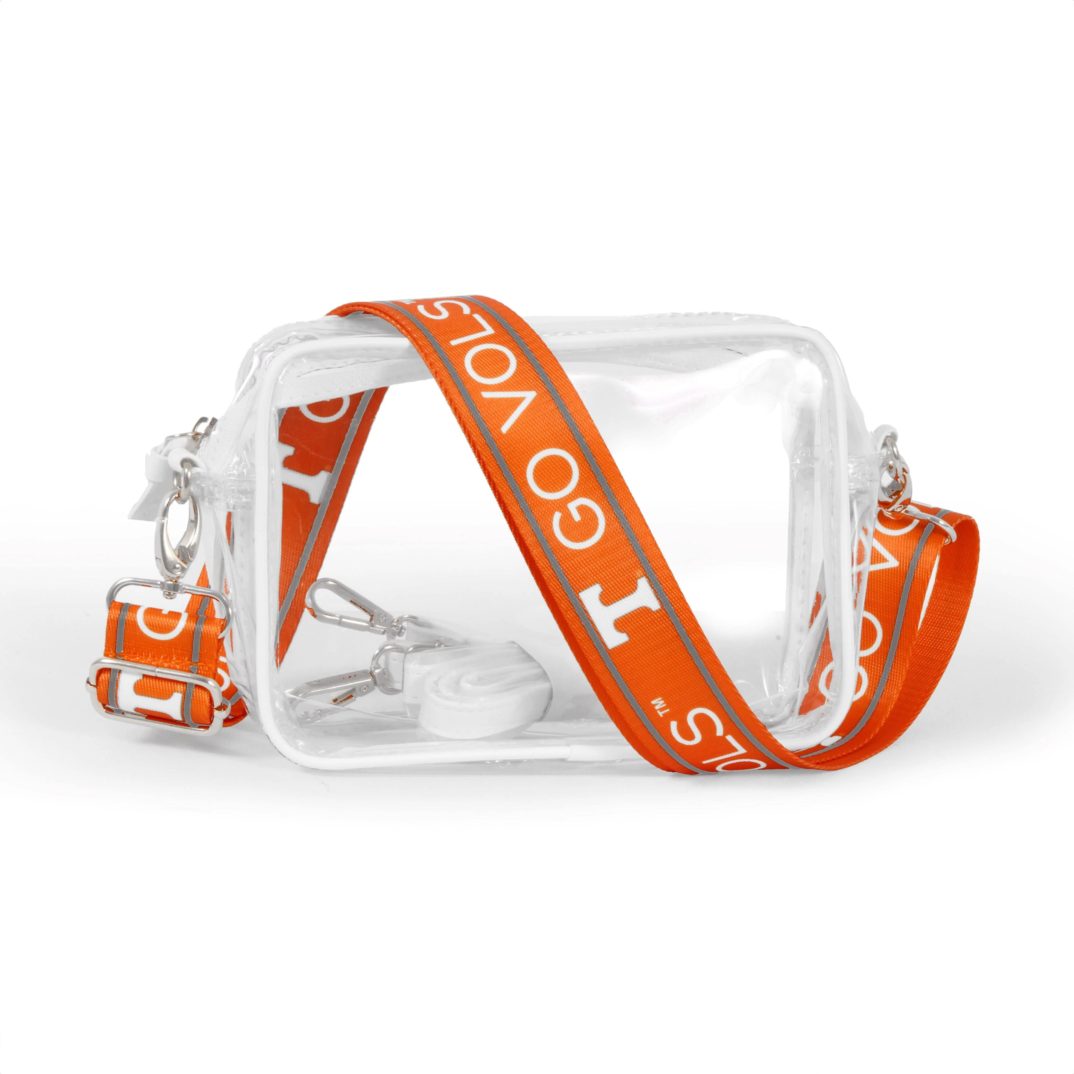 Bridget Clear Purse with Patterned Shoulder Straps - Tennessee