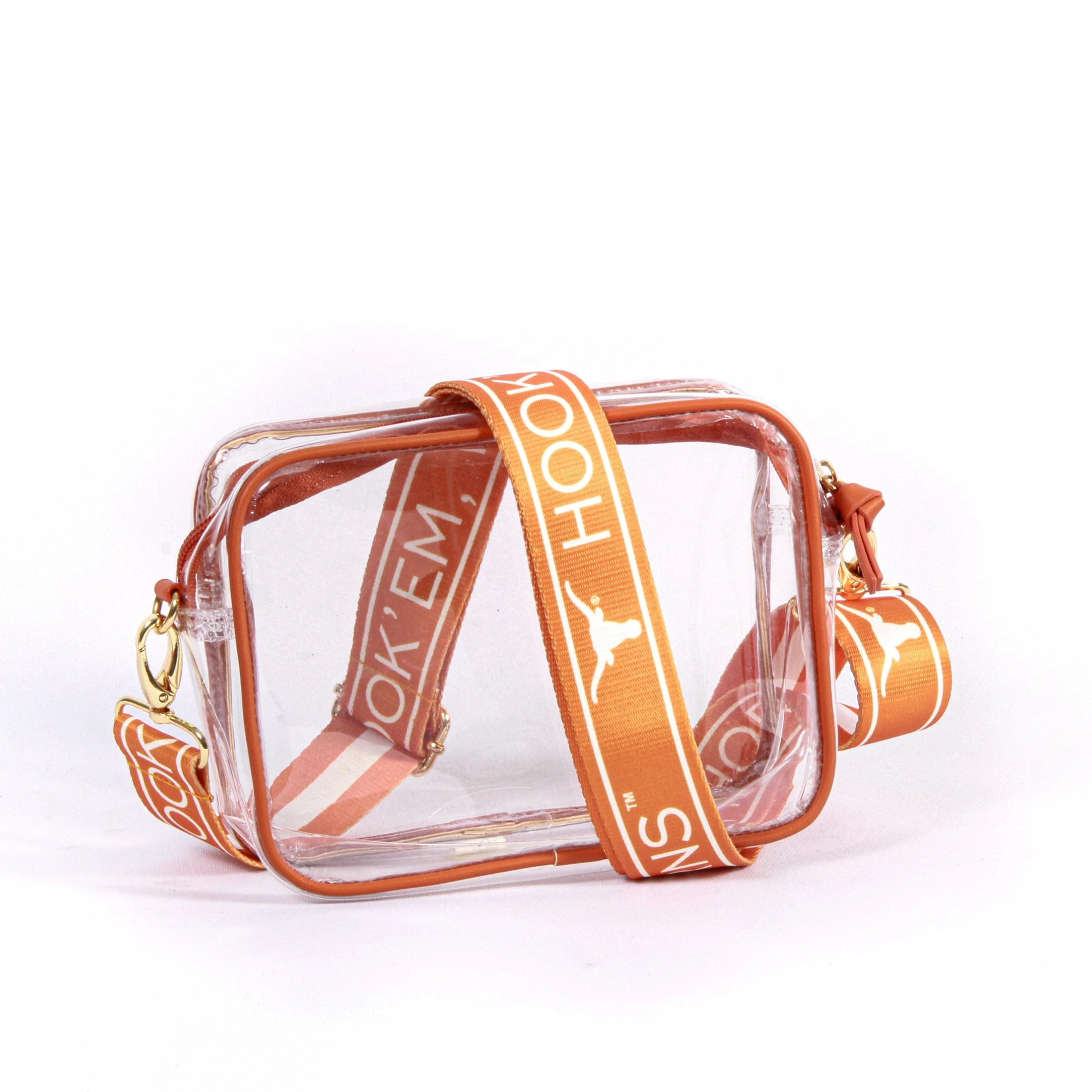 Bridget Clear Purse with Patterned Shoulder Straps - Texas