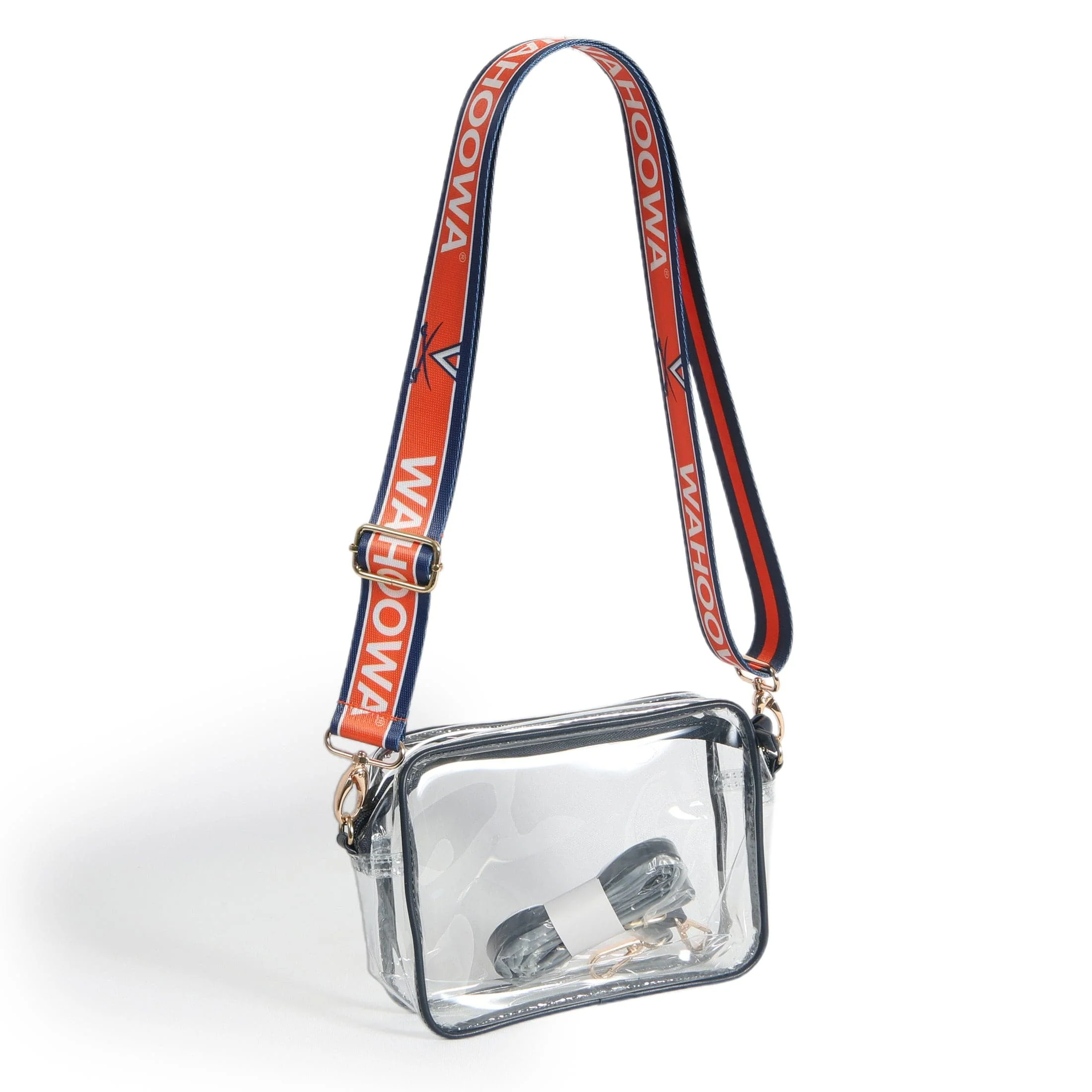 University of Virginia Cavaliers Bridget Clear Purse with Patterned Shoulder Straps - Image 2