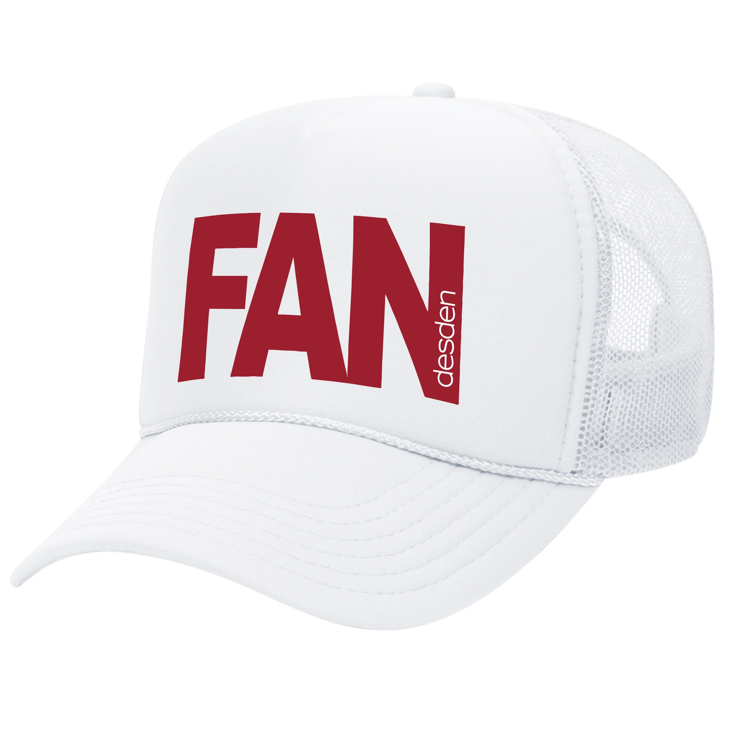 Fan Cap - White and Crimson