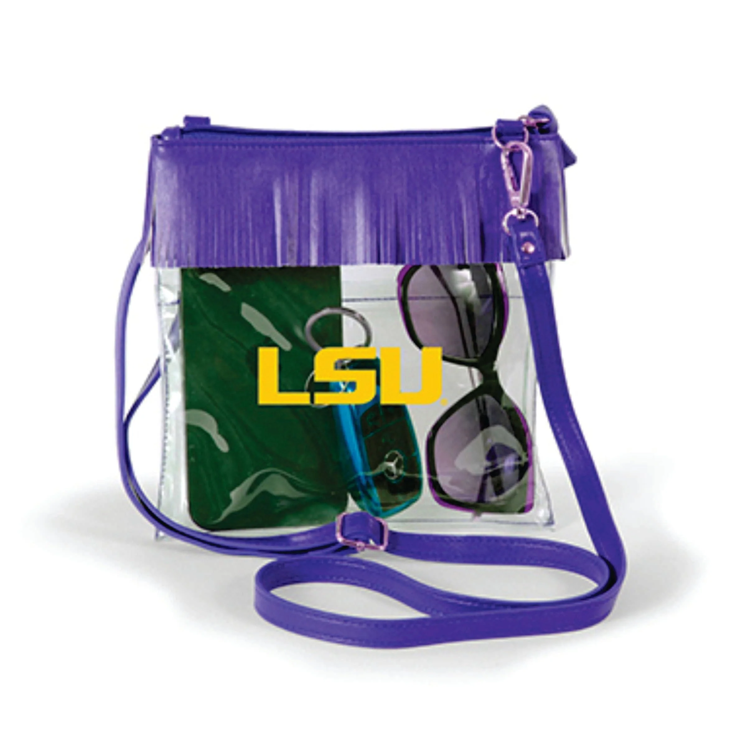 LSU Clear crossbody with fringe by Desden