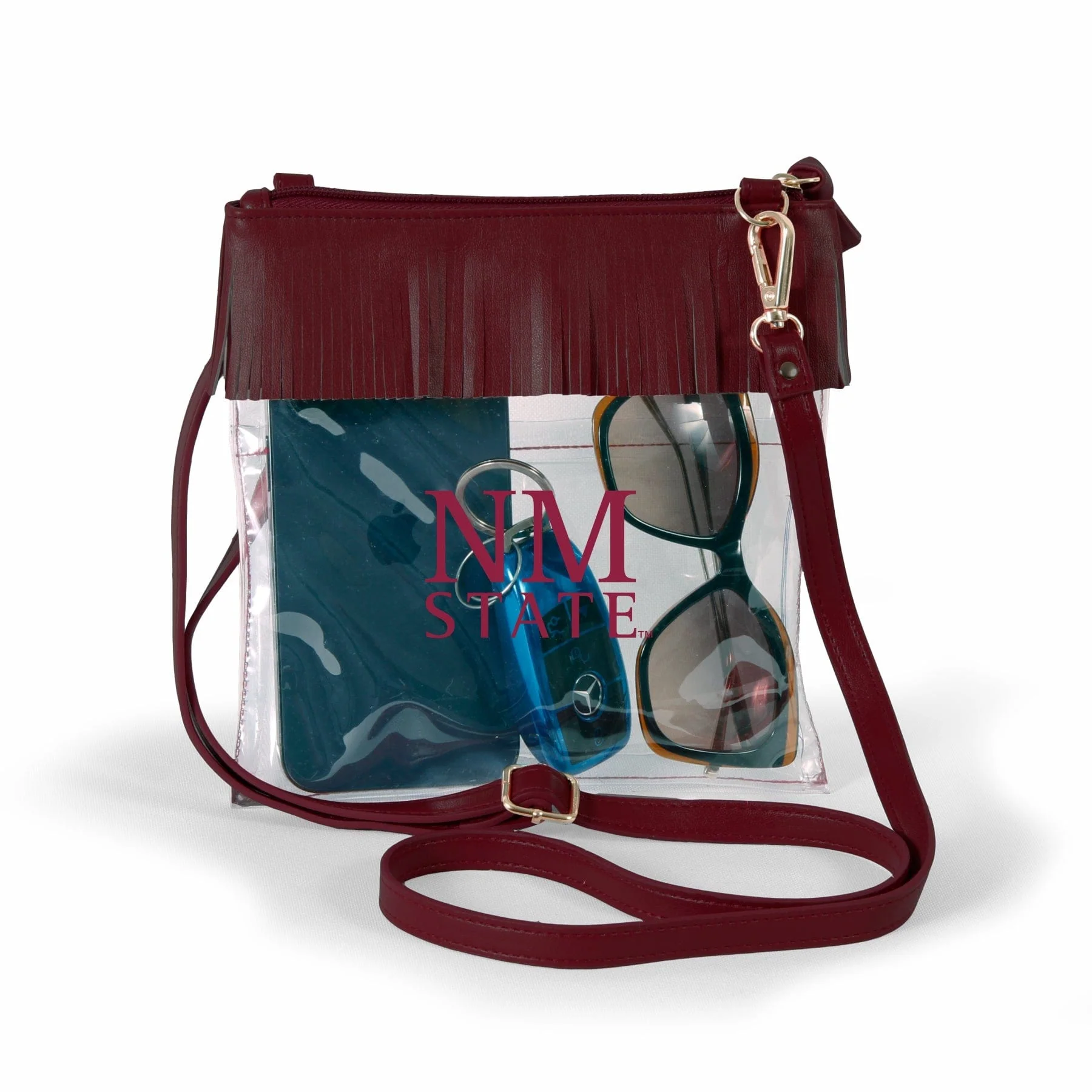 New Mexico State Clear crossbody with fringe by Desden