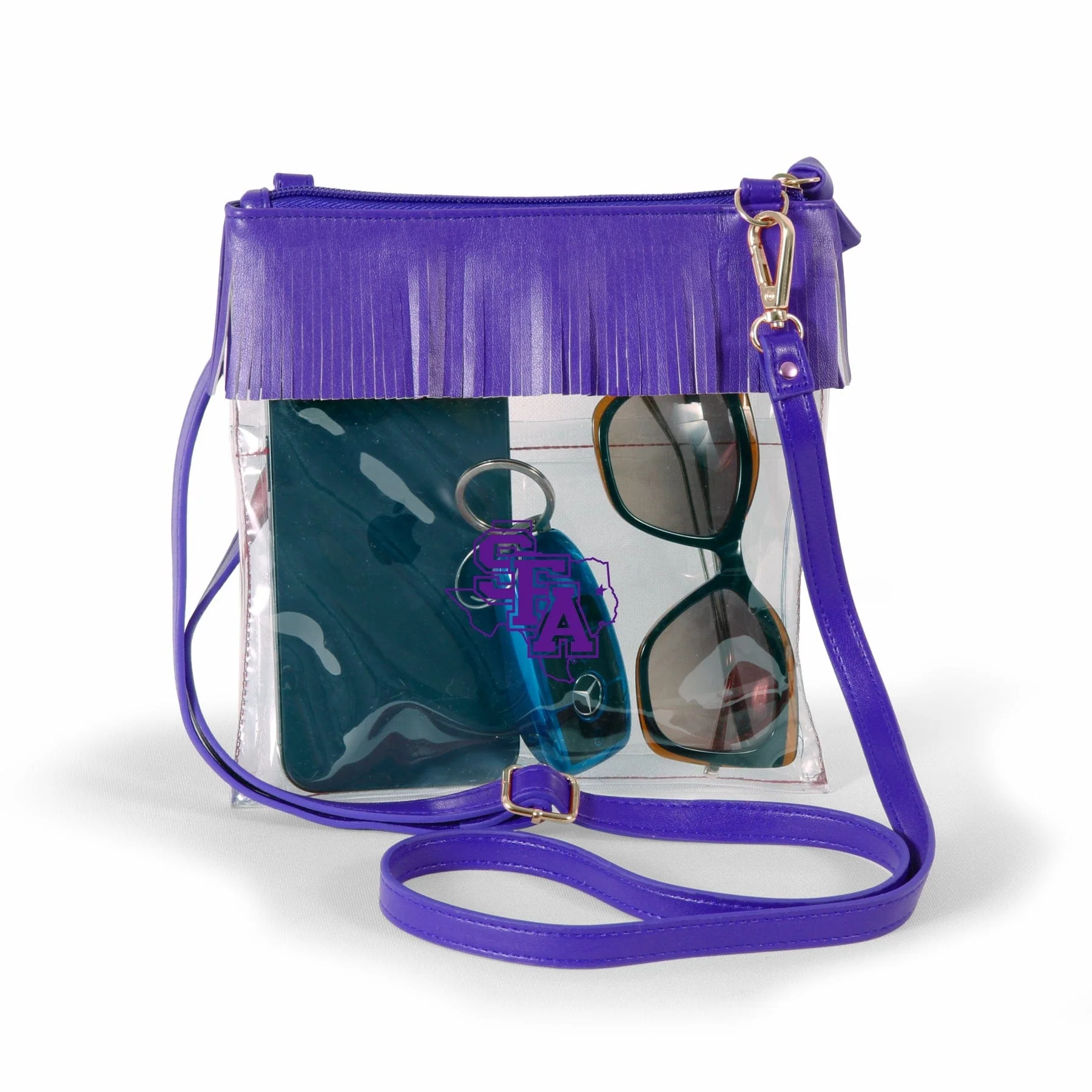 Stephen F. Austin Clear crossbody with fringe by Desden